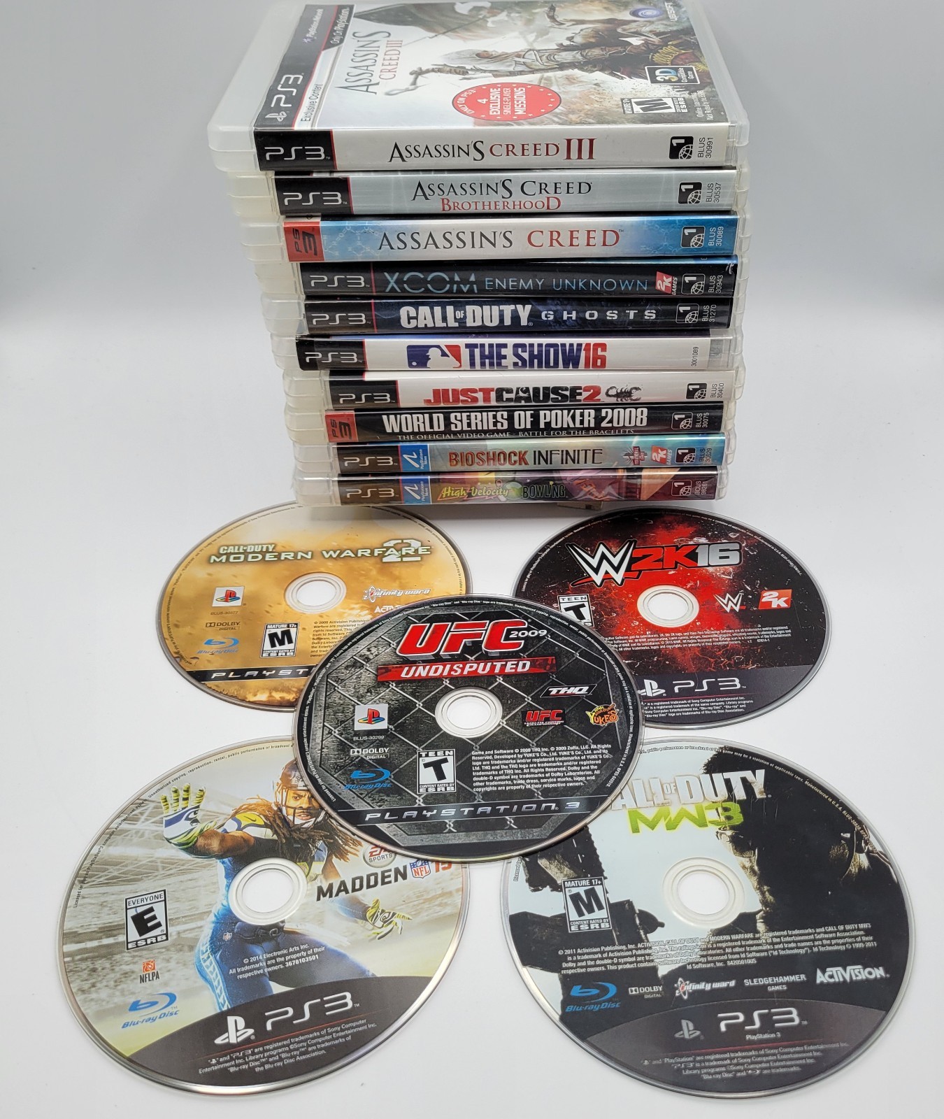 Sony PlayStation 3 PS3 Slim Console Bundle 15 Games Controller CECH-2001A