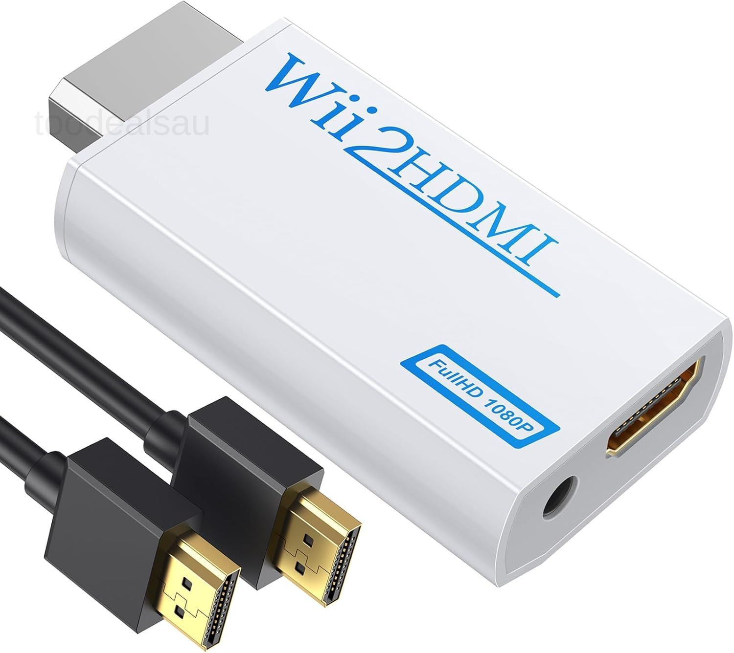 Wii to HDMI Converter Adapter with Hdmi Cable wii hdmi White, White