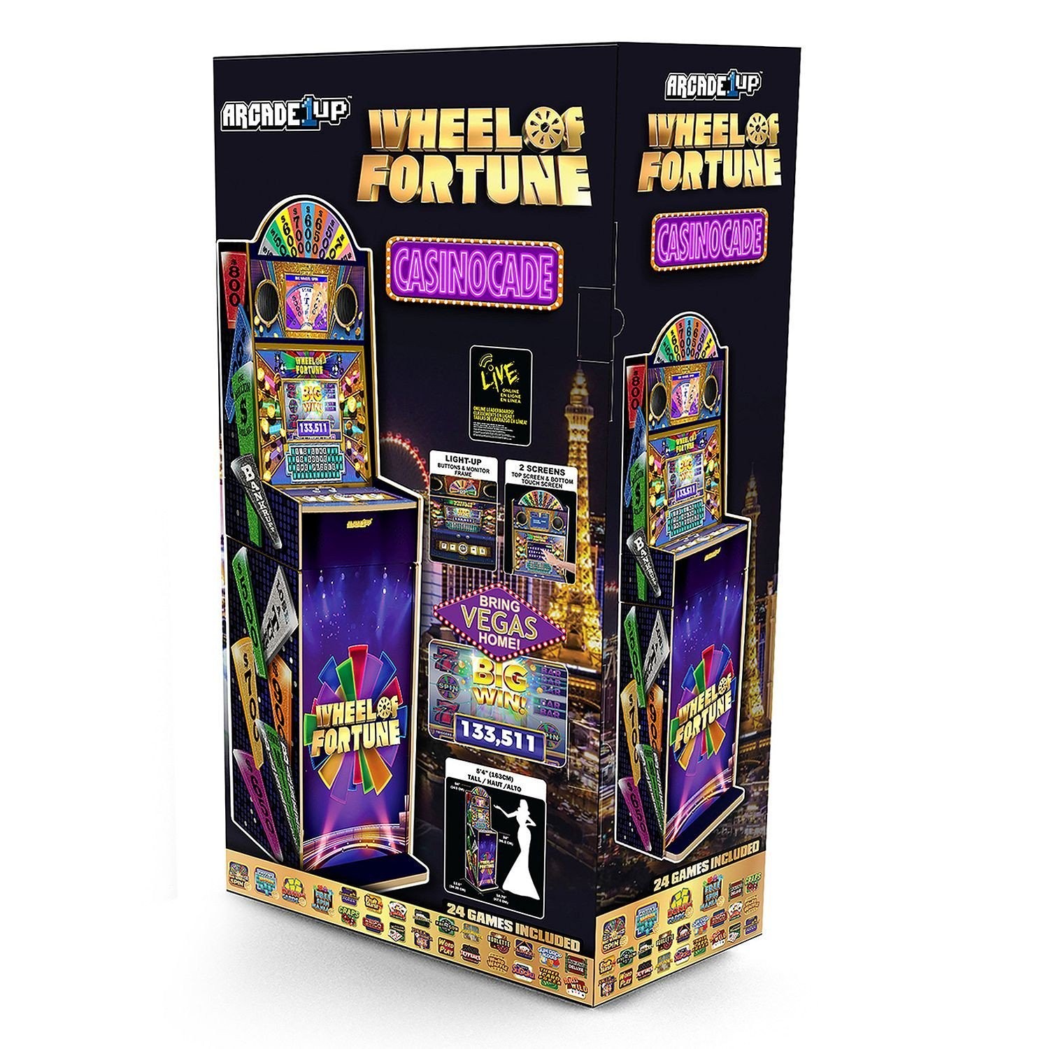ARCADE1UP WHEEL OF FORTUNE CASINOCADE DELUXE 24-IN-1 DUAL SCREEN ARCADE