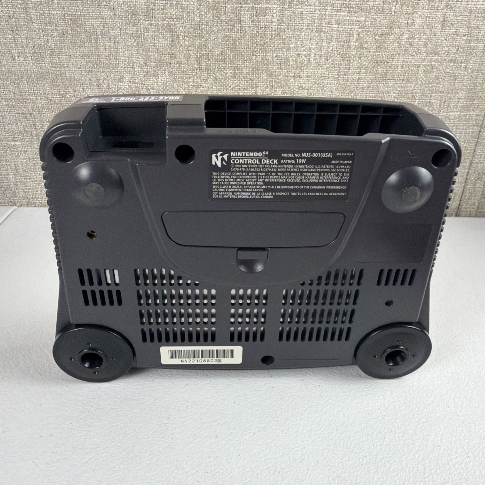 Nintendo 64 Console ONLY – NUS-001 (USA) – Charcoal Tested Working W/ Jumper Pak
