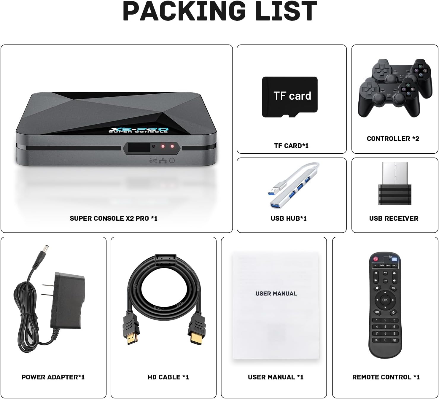 Super Console X2 PRO Retro Game Console with 37,000+ Classic Games,Android 9.0 &