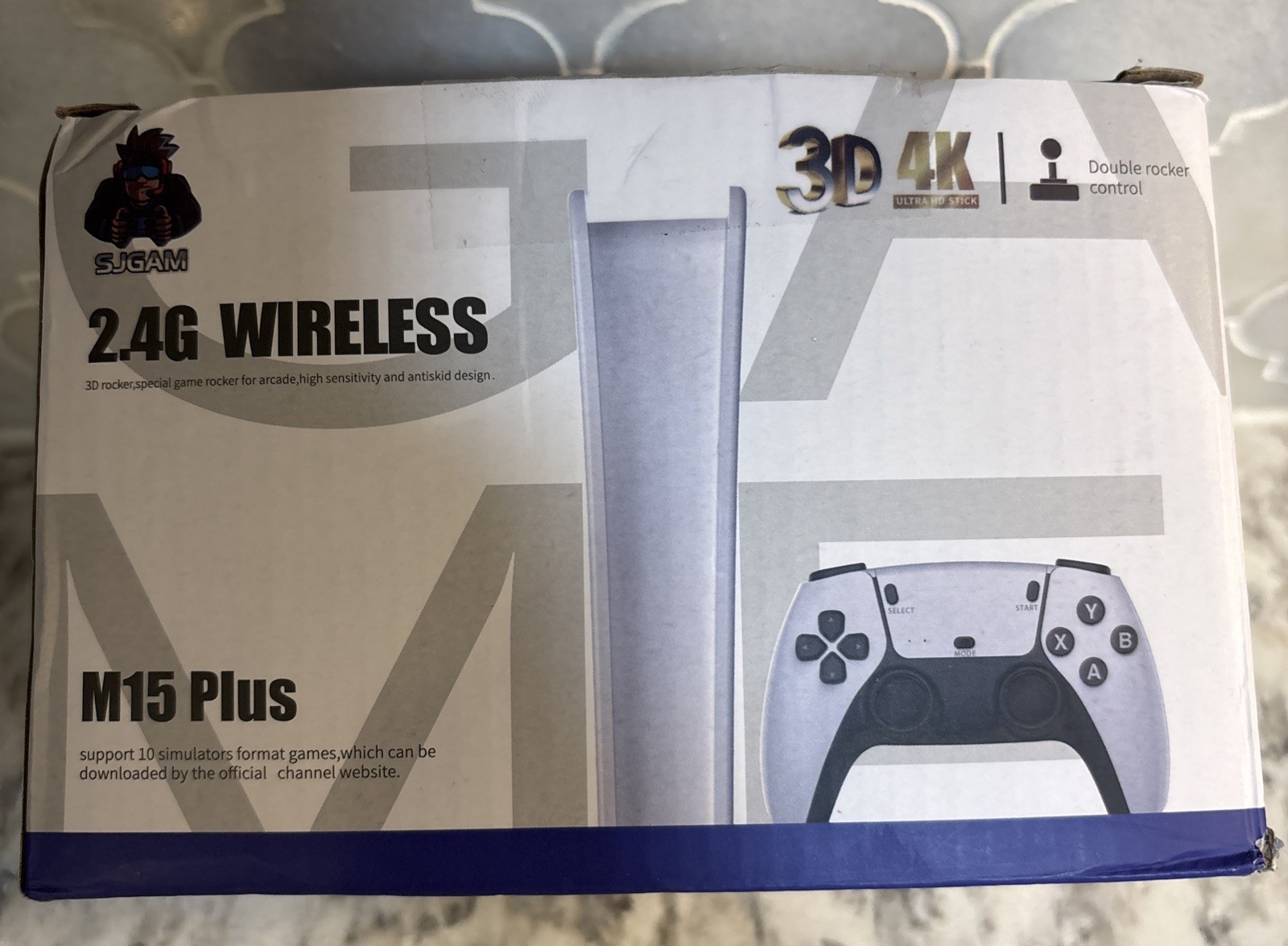 SJGAM M15 Plus Retro Video Game Console White 4K HDMI 2.4G Wireless Controllers