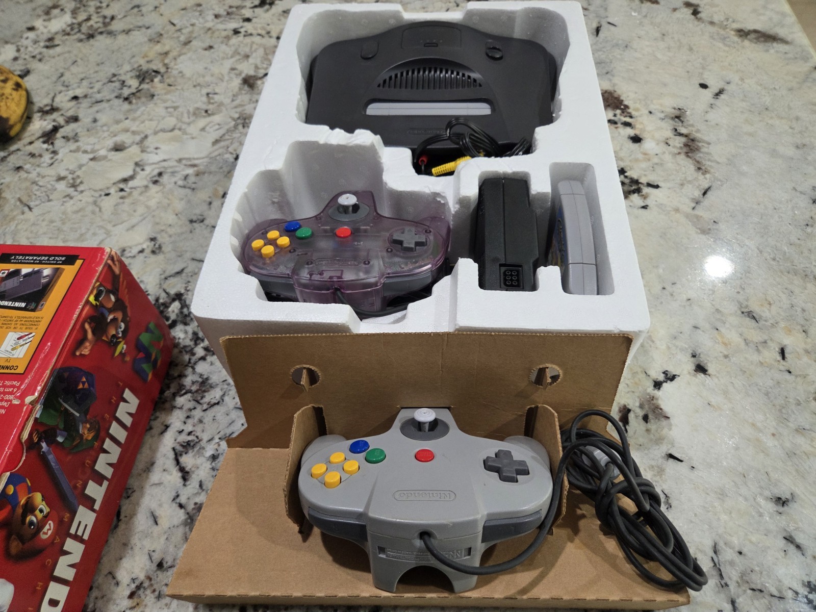 Nintendo 64 Atomic Purple Controller Console Bundle Complete In Original Box