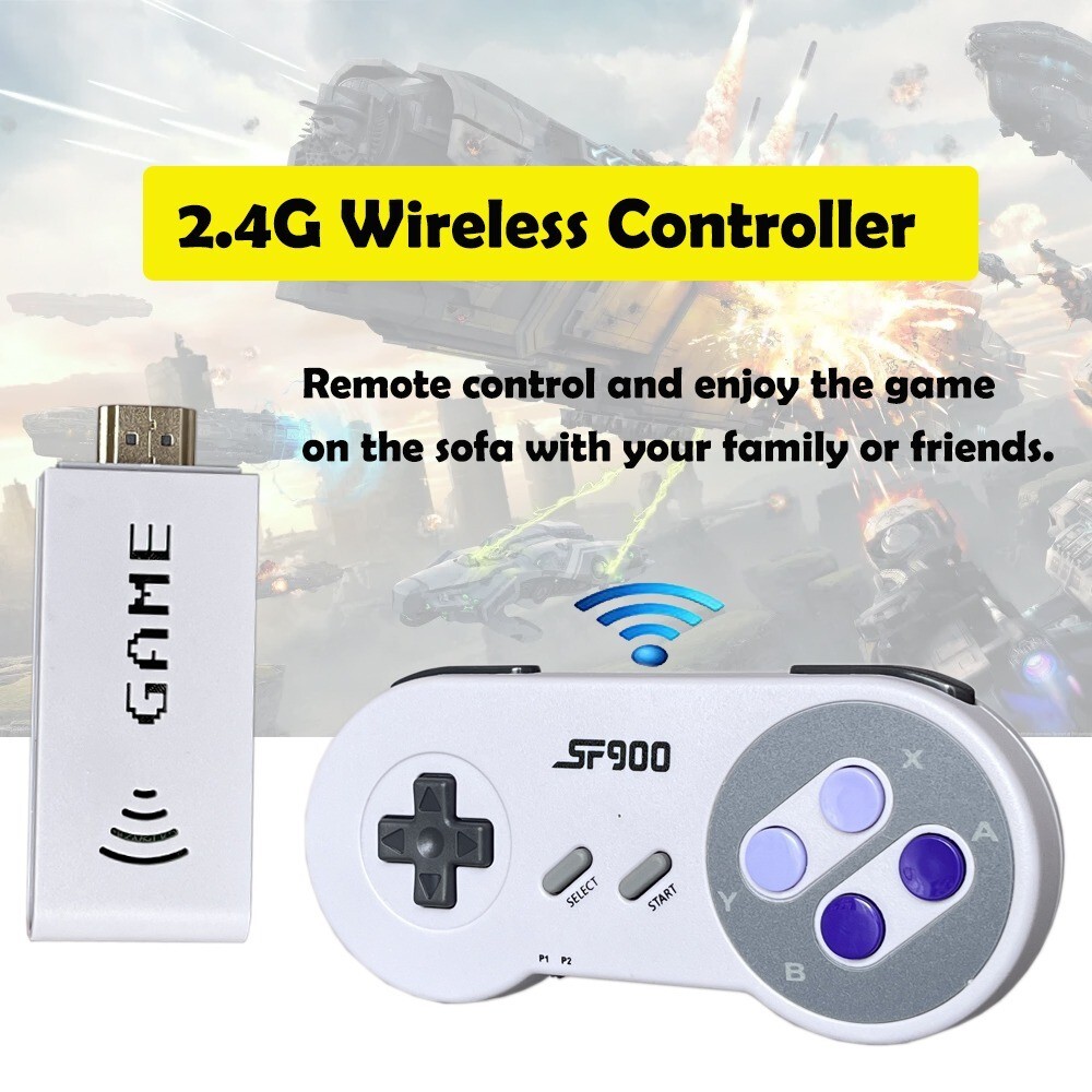 Game Console Retro Sf900 Video Wireless Games Stick Hd 2.4 5000