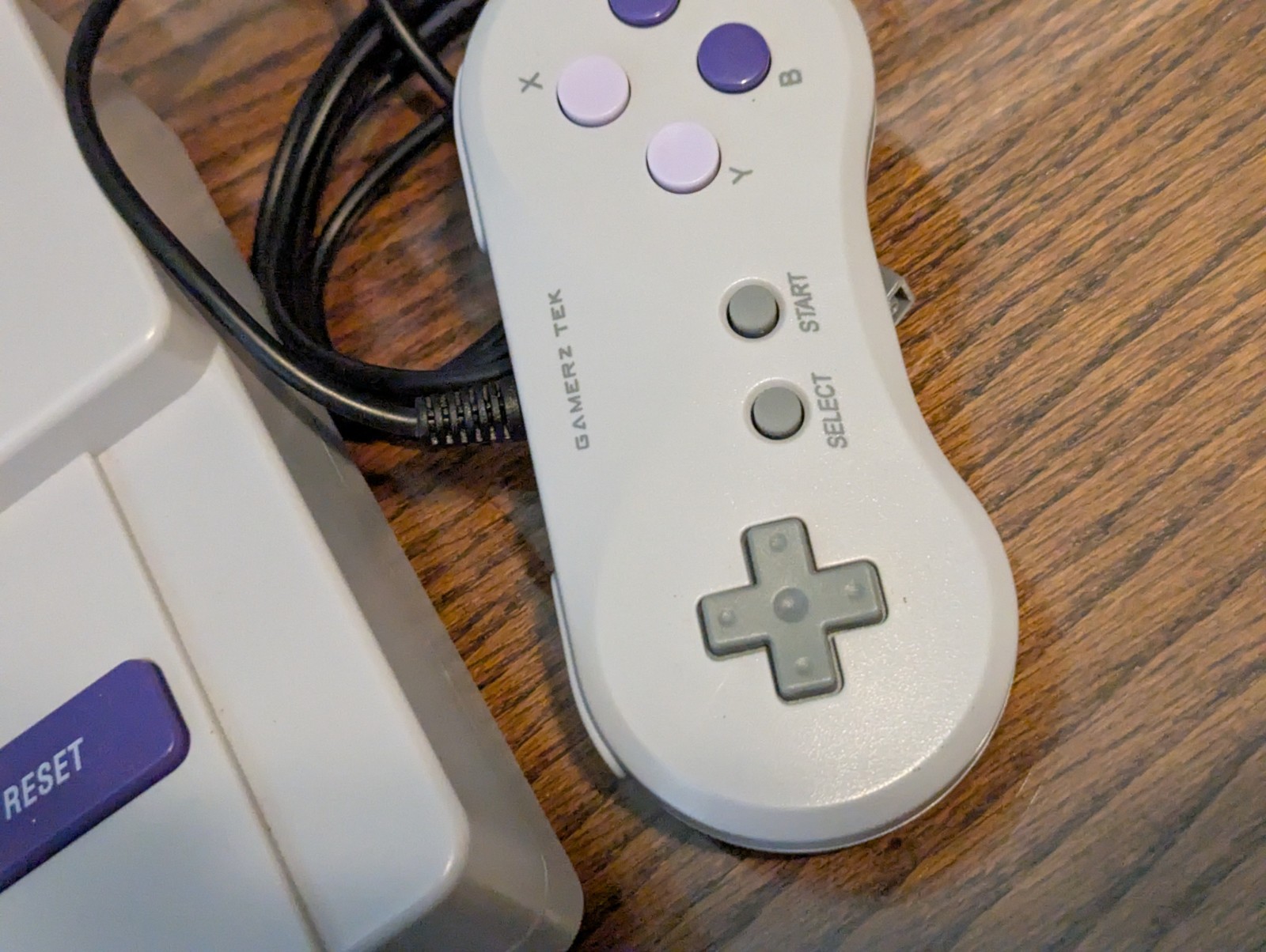Gamerz Tek 16-Bit SNES Clone Console Gray/Purple with Controllers