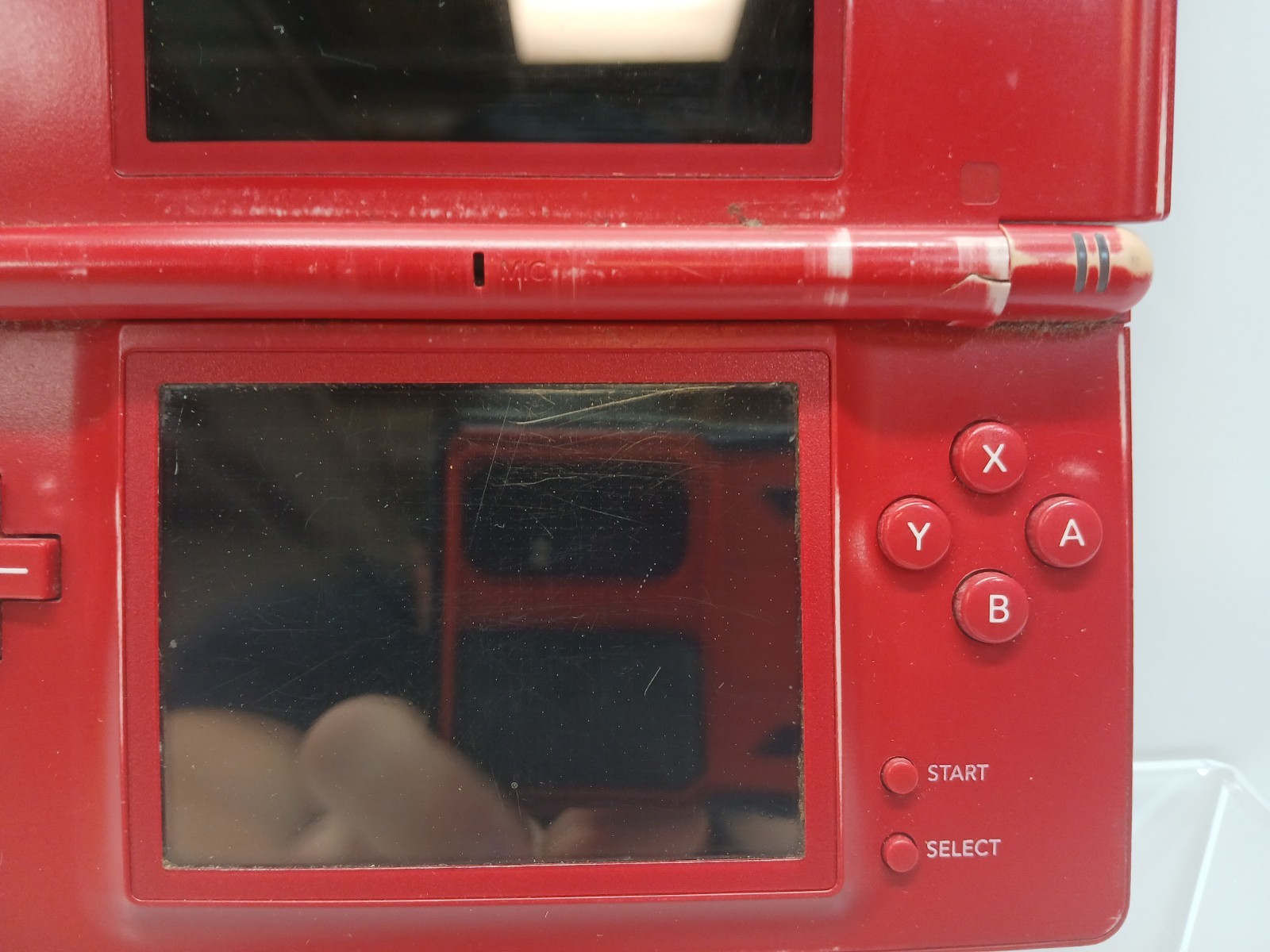Nintendo DS Lite Red Mario Edition Console USG-001 FOR PARTS or REPAIR