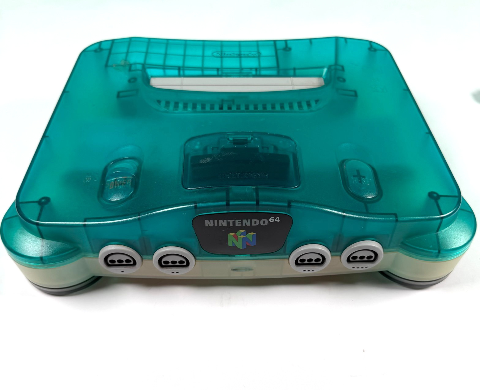 Nintendo 64 Ice Blue Clear Console, Region Free Works + Controller + Cords, Read