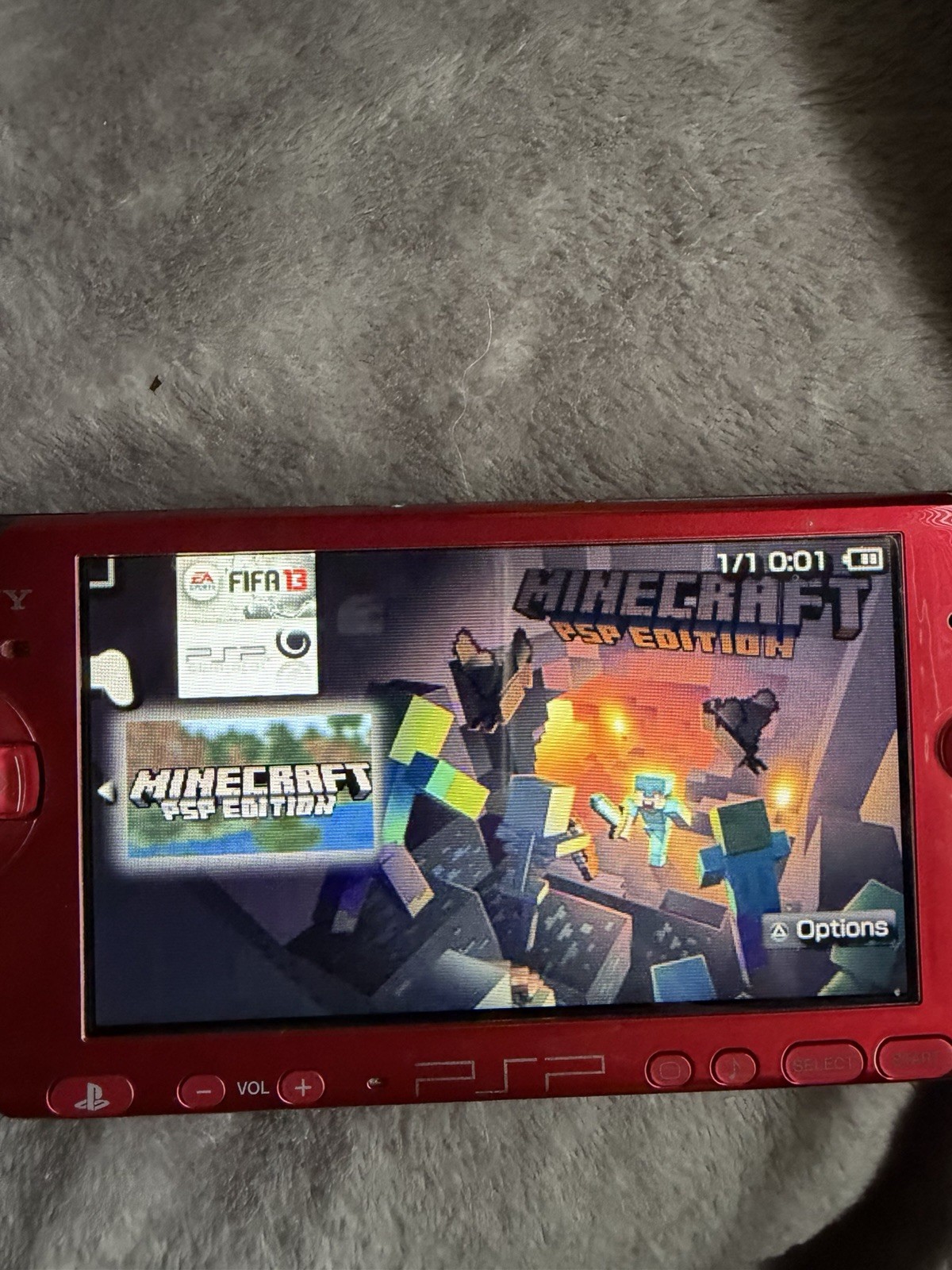 Sony PSP Red Handheld System Wi-Fi Internet Browsing USB Headphone Jack