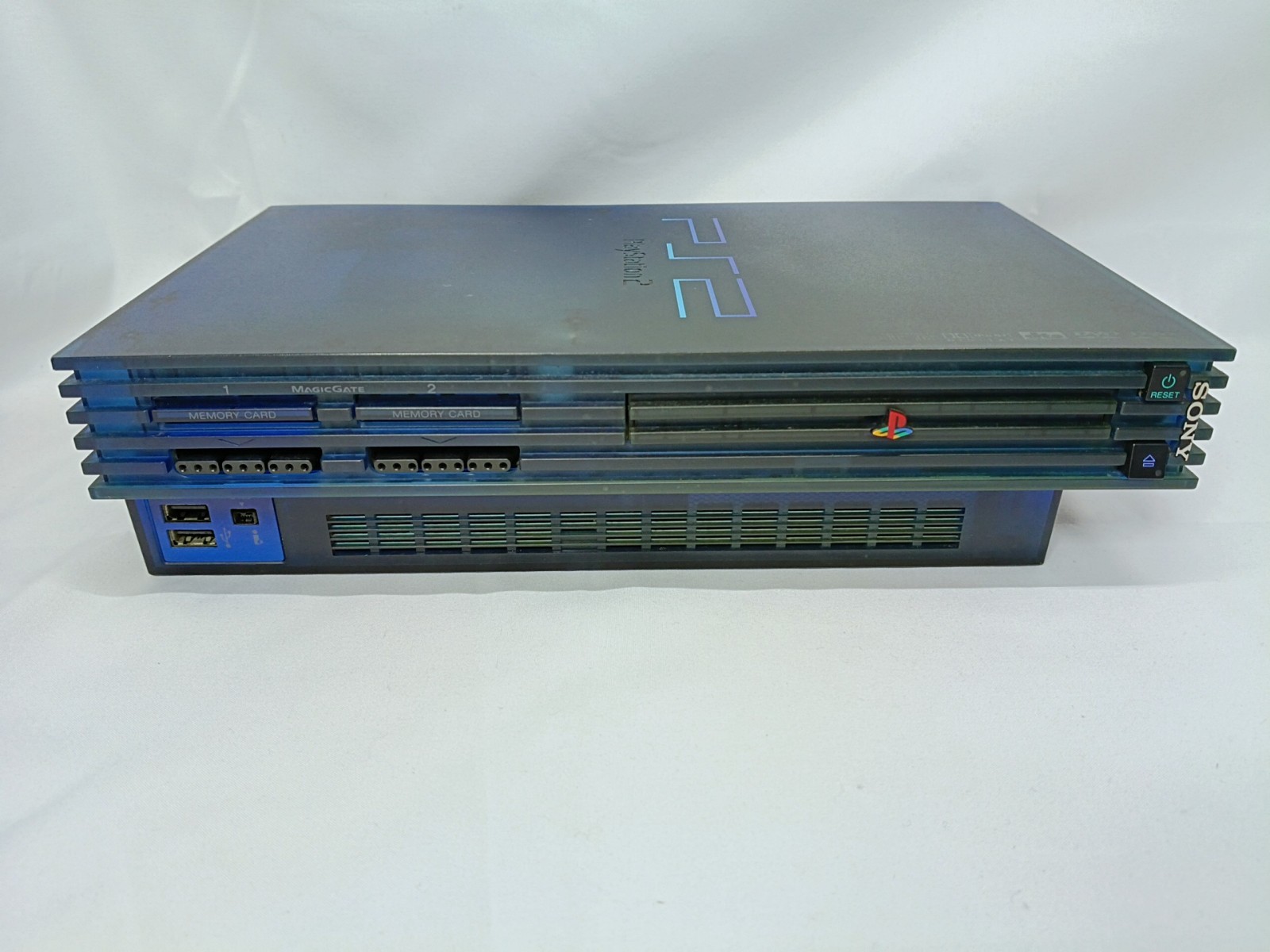 PS2 Ocean Blue Console Controller set Playstation2 NTSC-J Japan Tested