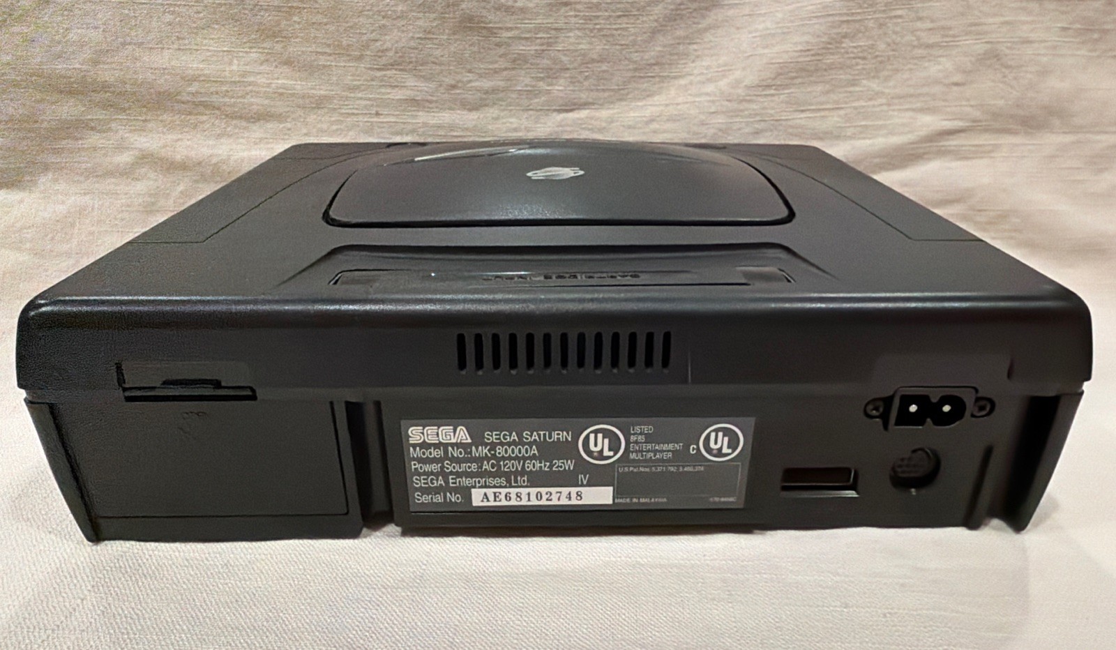 SEGA Saturn Console Black w/ Power & AV Cords, NTSC-U/C MK-80000 Tested, Nice