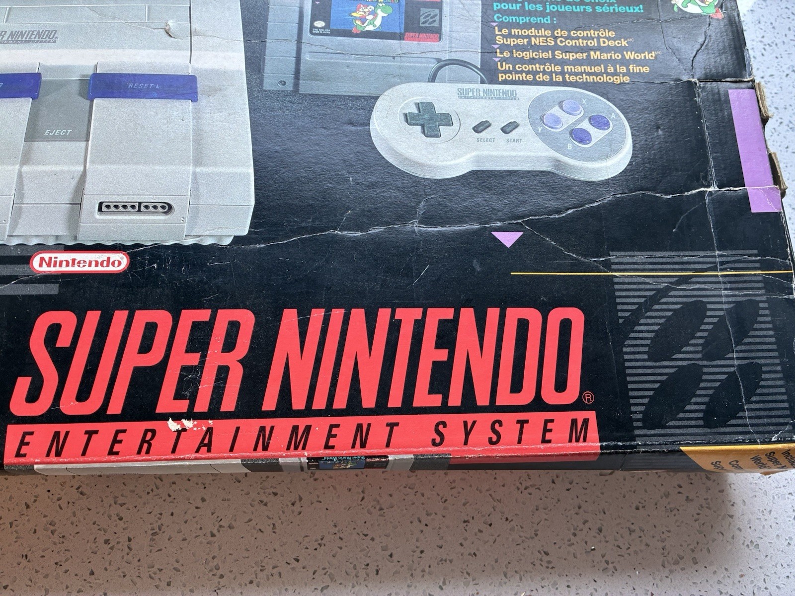 1993 Super Nintendo NES SNES Set Console Original BOX ONLY – Fair Condition