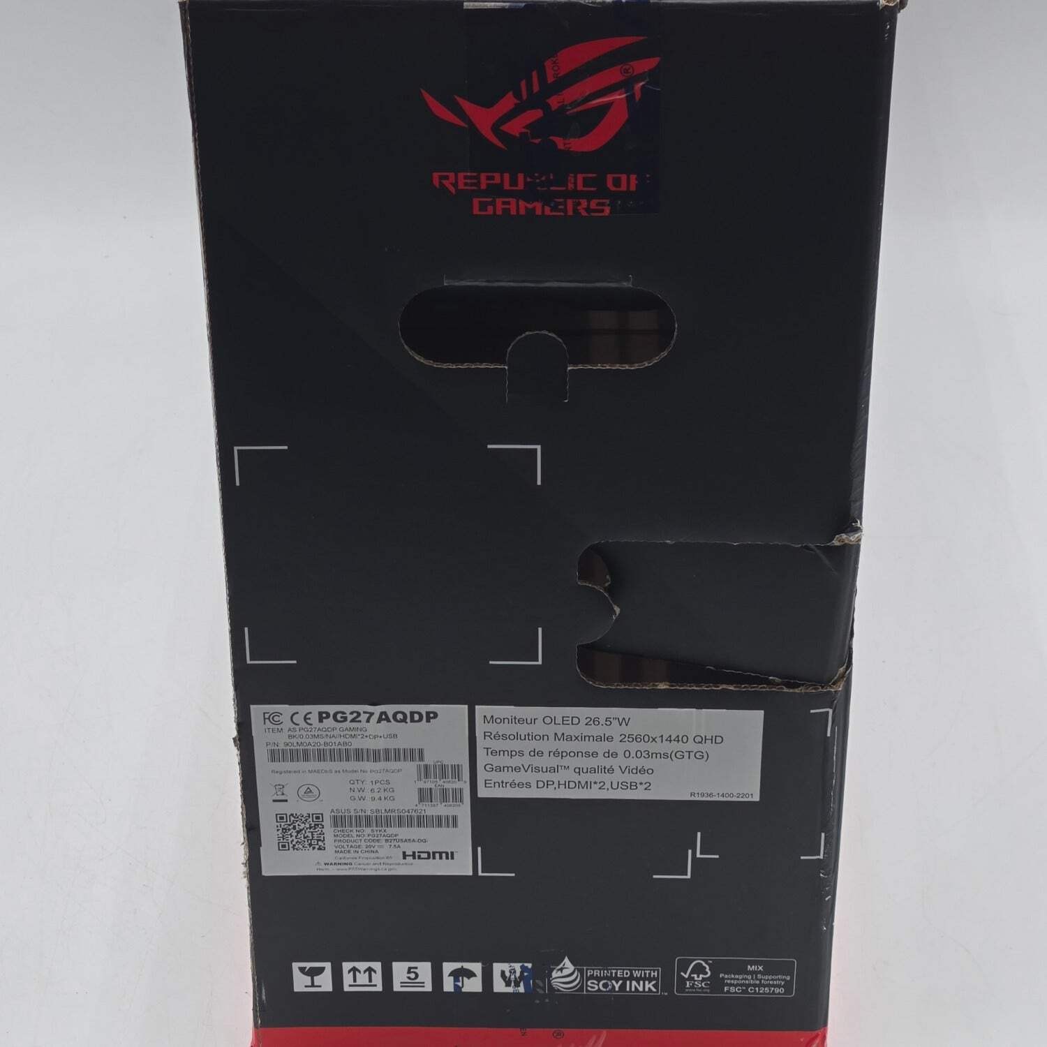 ASUS ROG Swift 27″ 90LM0A20-B01AB0 2k QHD OLED