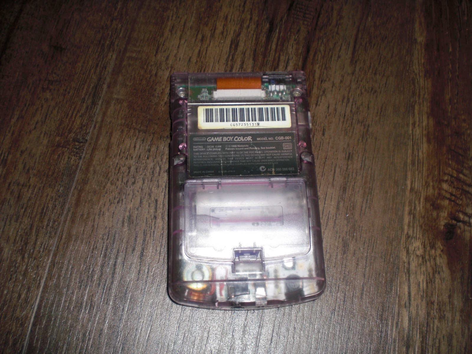Nintendo Game Boy Color Clear Glacier Purple Handheld Console System CGB-001 OEM