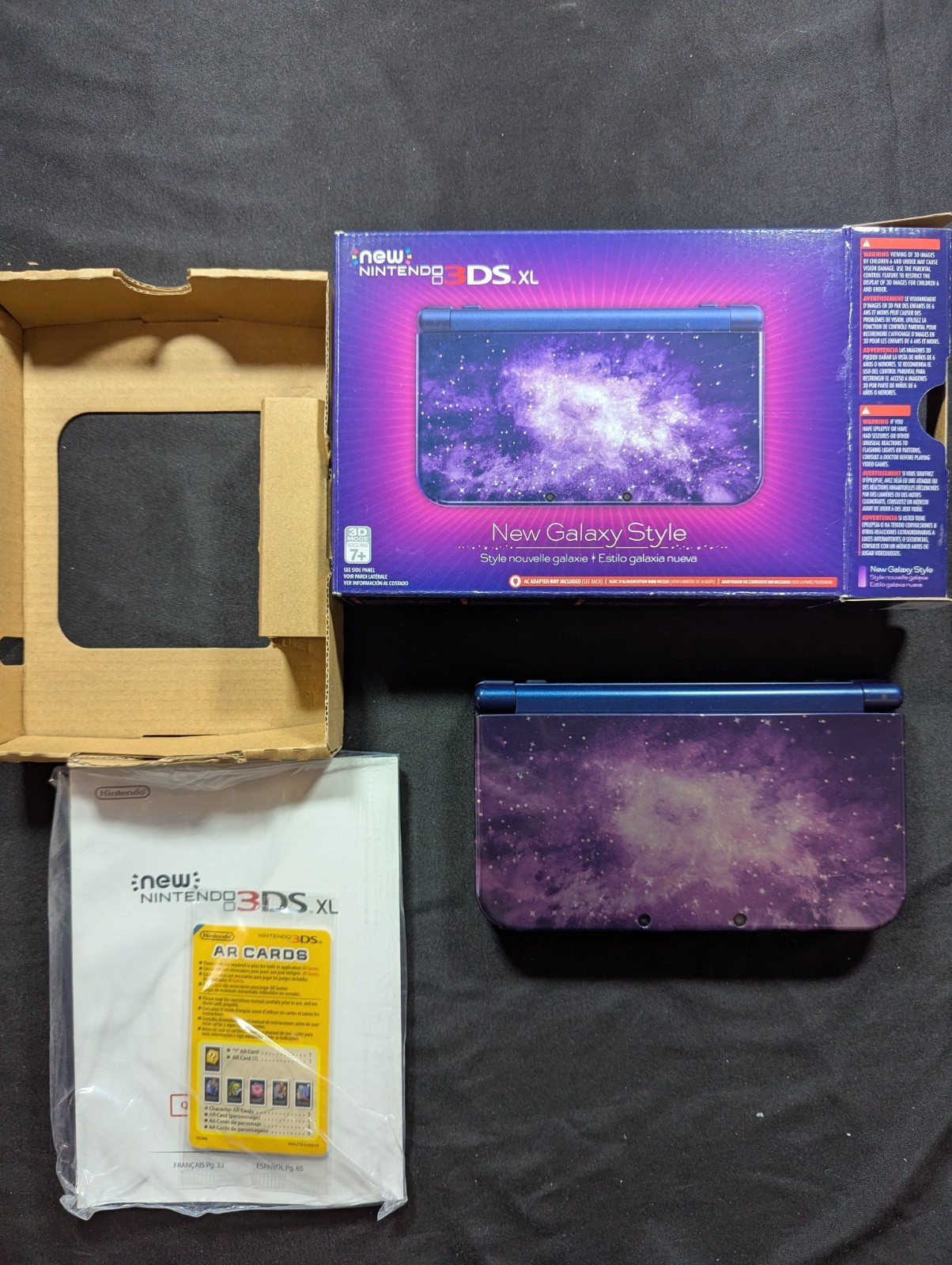 New Nintendo 3DS XL Galaxy Handheld Console CIB Matching Serials US
