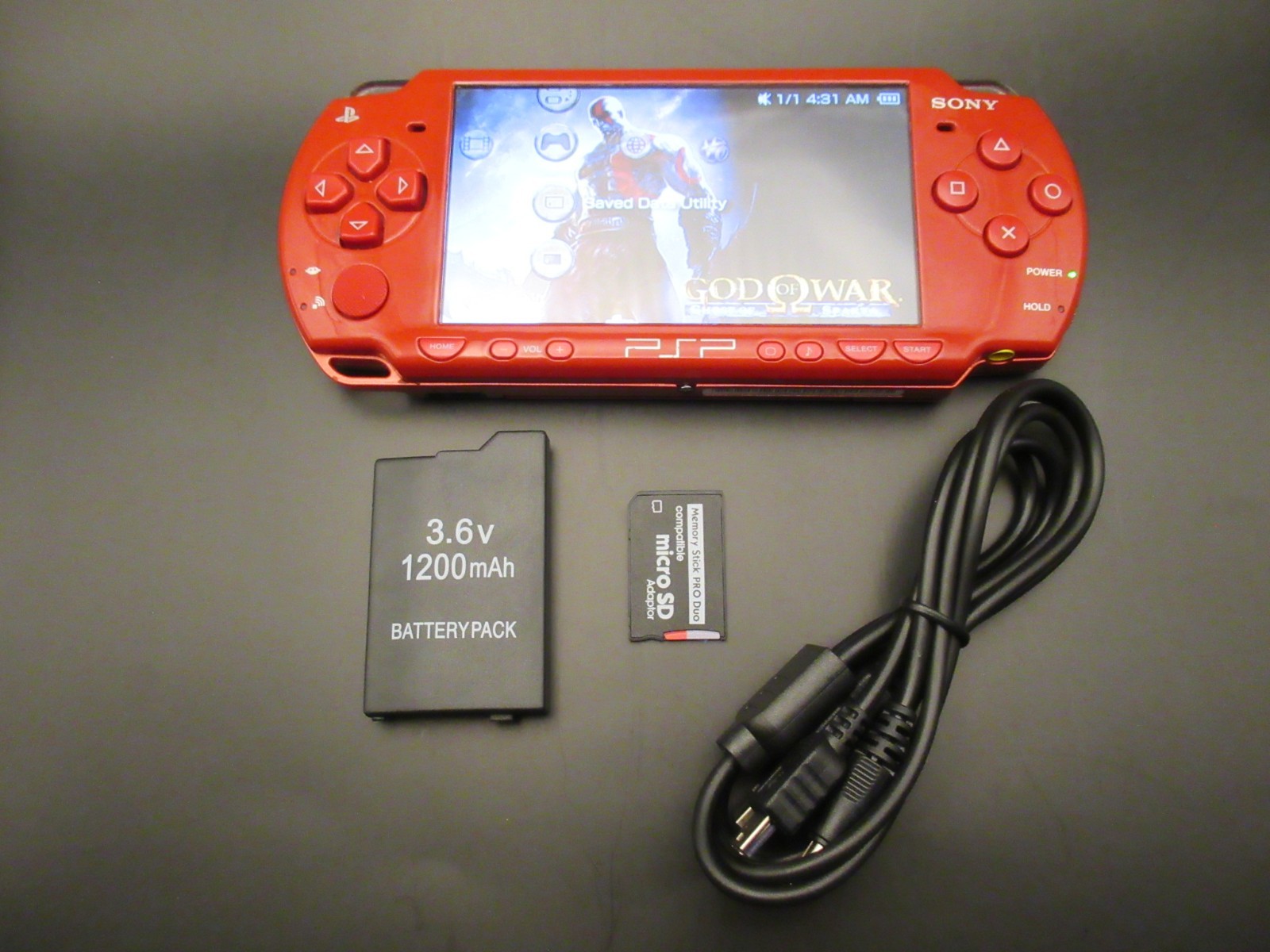 Sony PSP 2001 64Gb God of War Limited Special Edition TESTED, V.G. RARE, ARK-4!