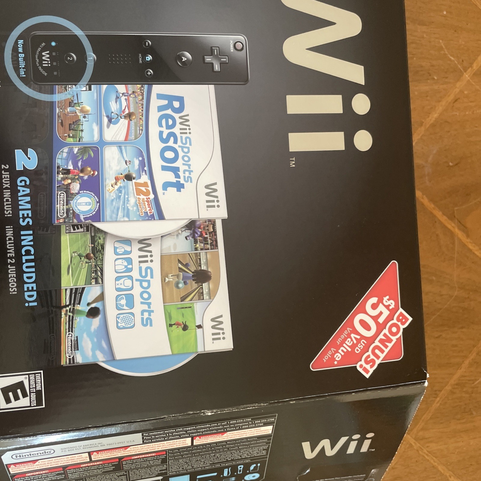 Nintendo Wii Black Console RVL-001 Wii Sports + Resorts Bundle Complete In Box