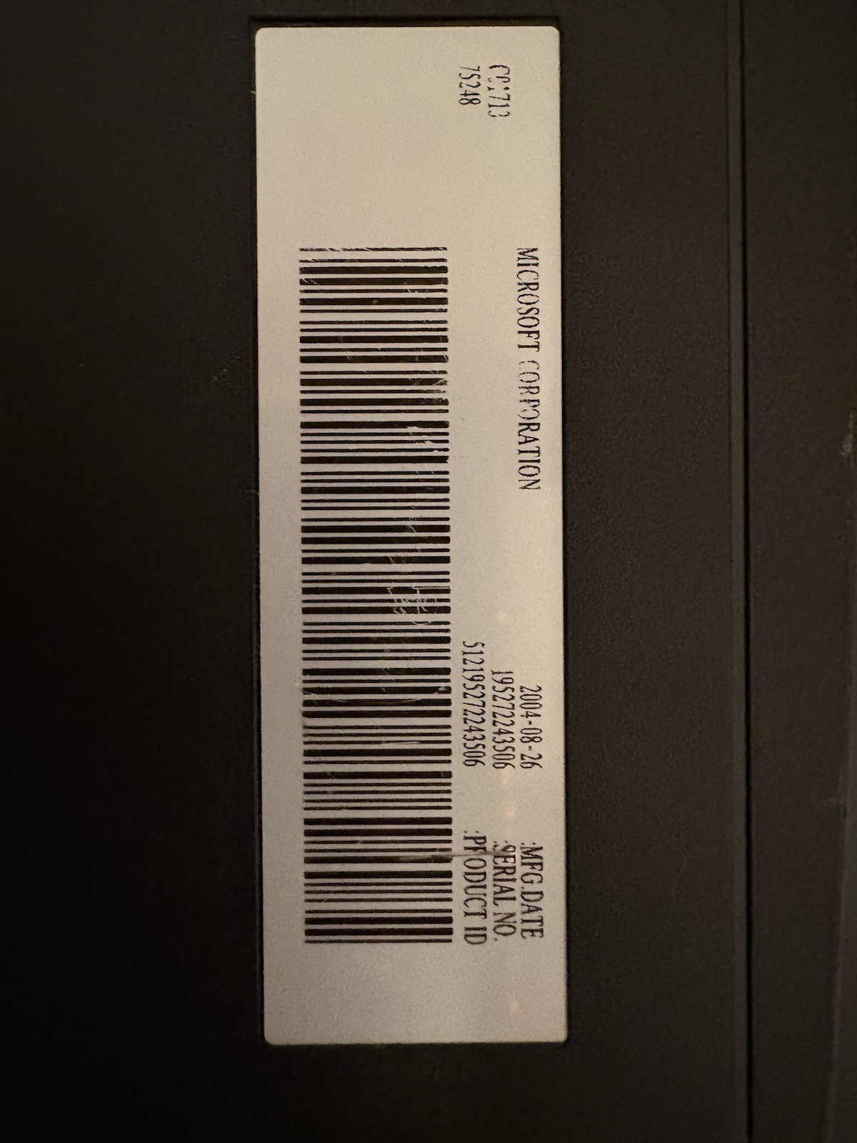 Microsoft Xbox Black Console X01267-001 DVD Playback Controller Remote