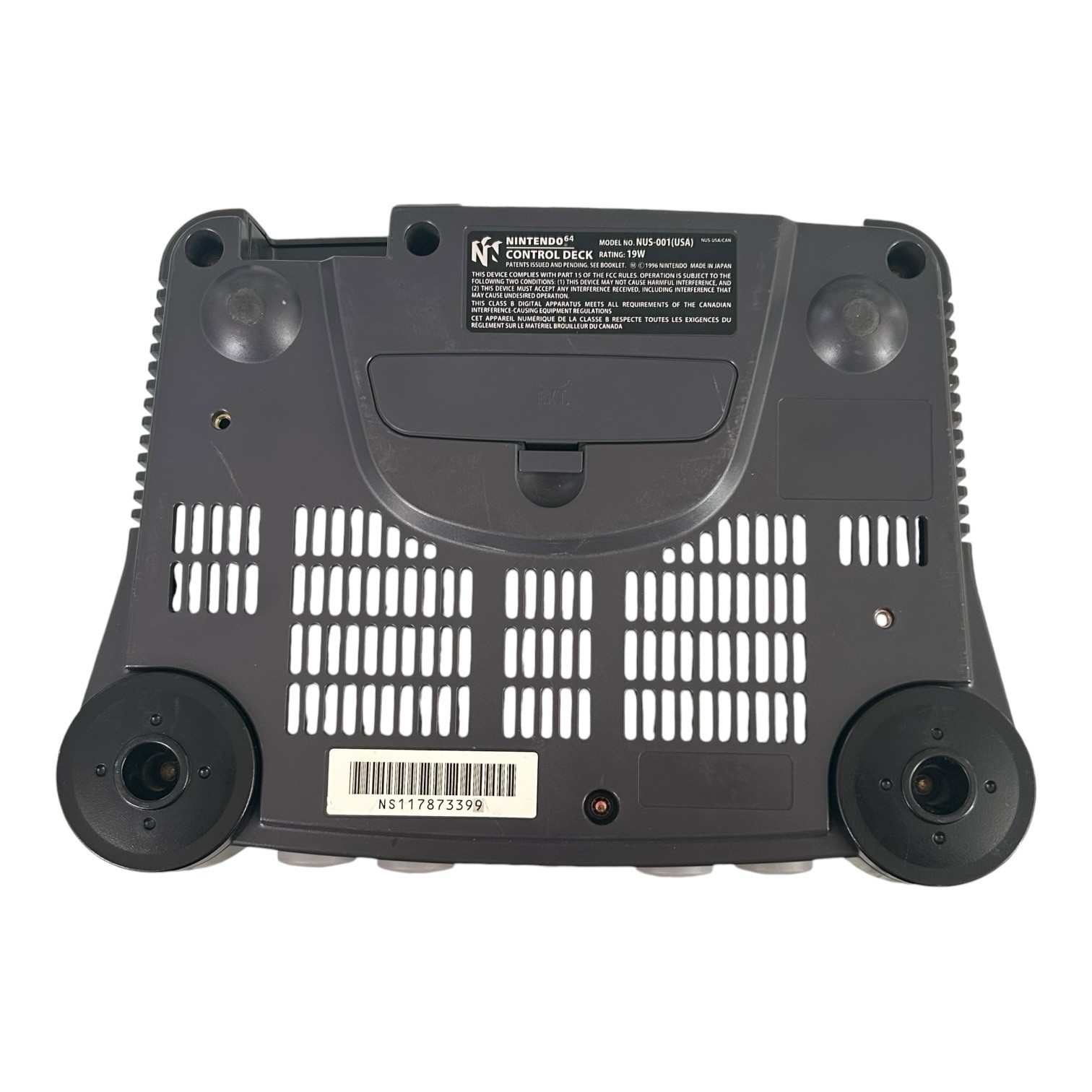 Nintendo 64 NUS-001(USA) Charcoal Gray + OEM Power Supply, Jumper Pak, Controllr