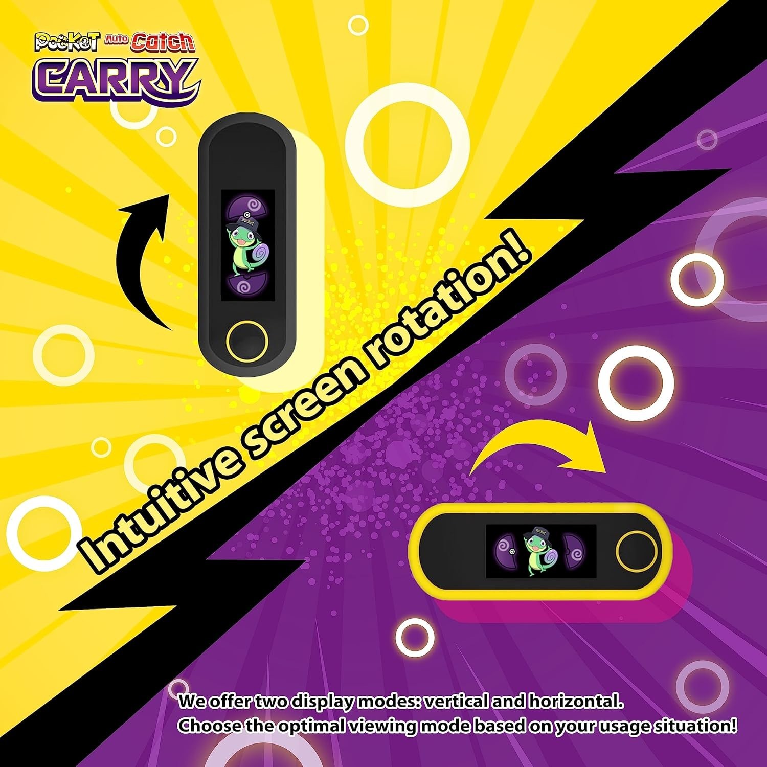 Brook Pocket Auto Catch Carry for Poke Go (Color: Pika Yellow) for Dual Accounts