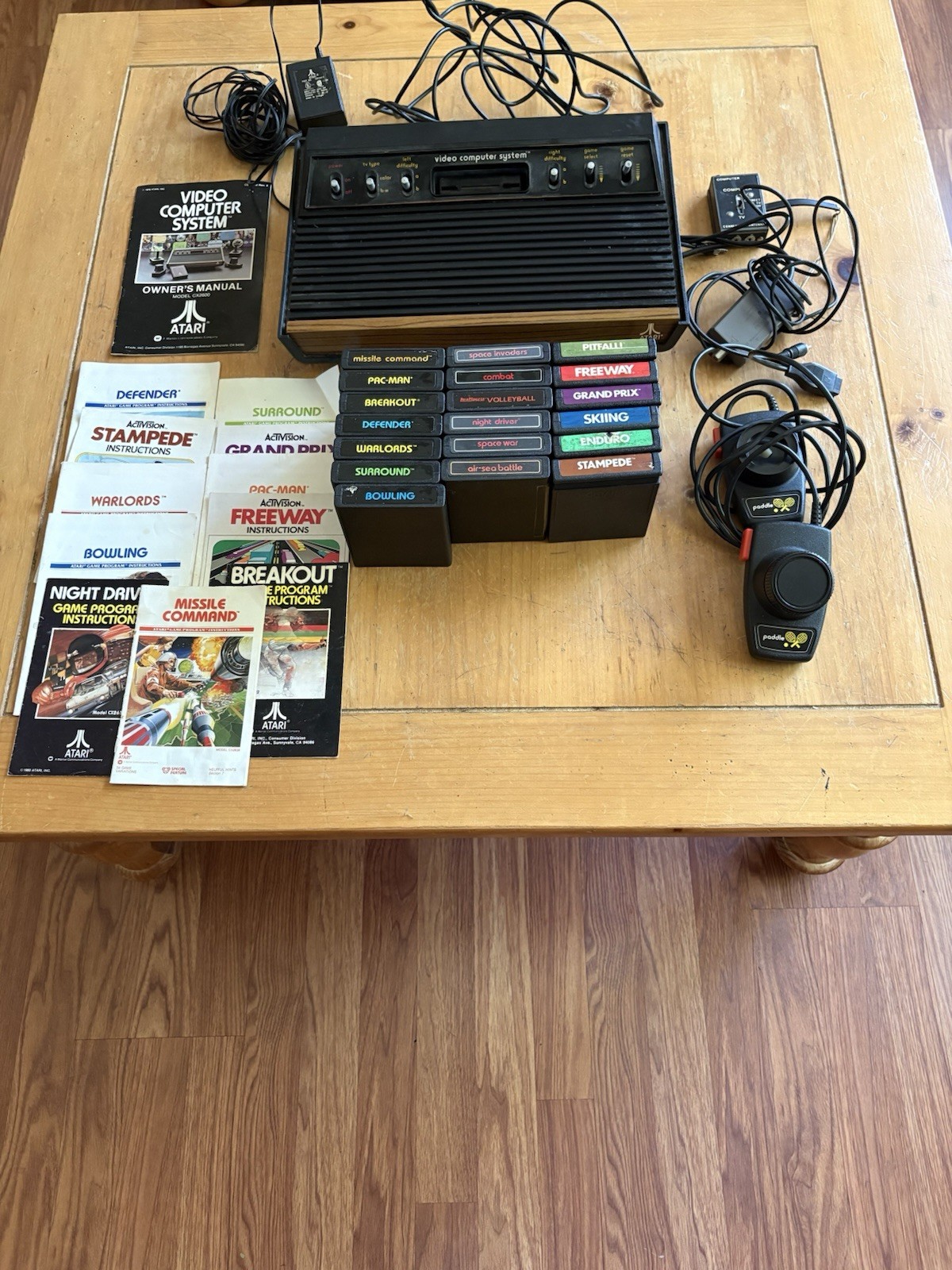 Atari 2600 Black Video Game Console Bundle With 19 Games Untested