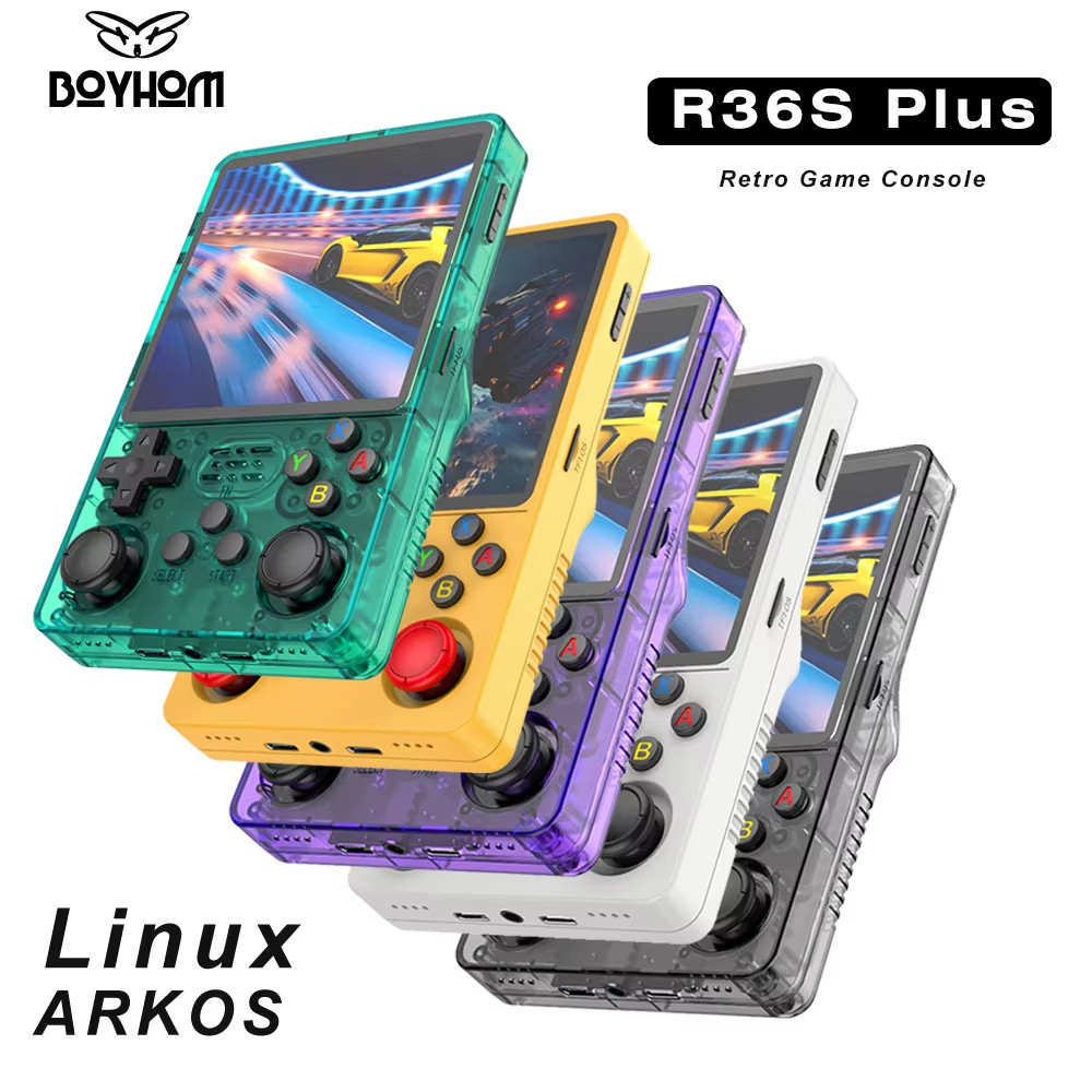 TOP Sale 4″IPS Big Screen R36S plus Retro Handheld Game Console Linux 64-Bit Sys
