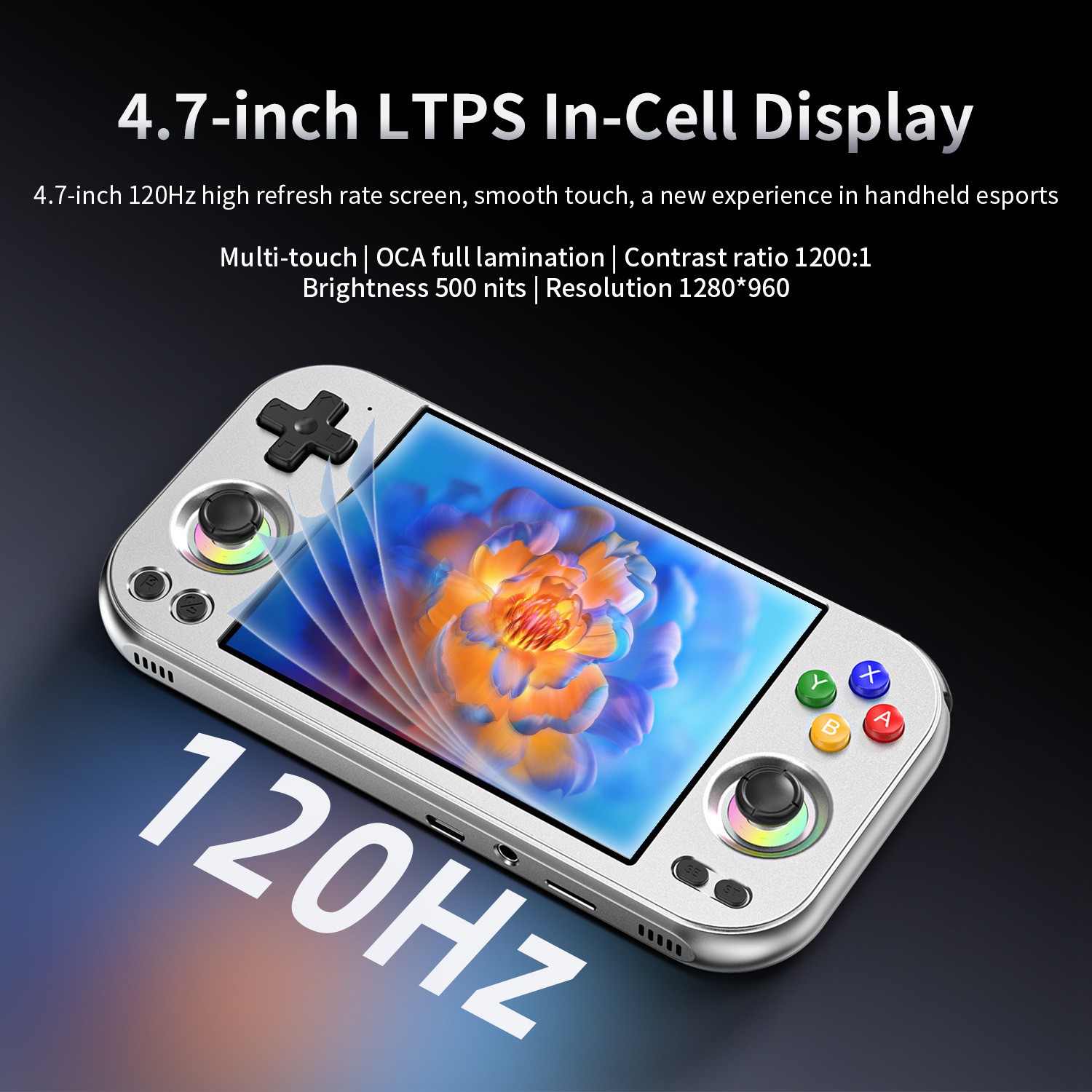 Anboli RG 477M Handheld Game Console 5300mAh Android 14 RG477M 4.7-inch