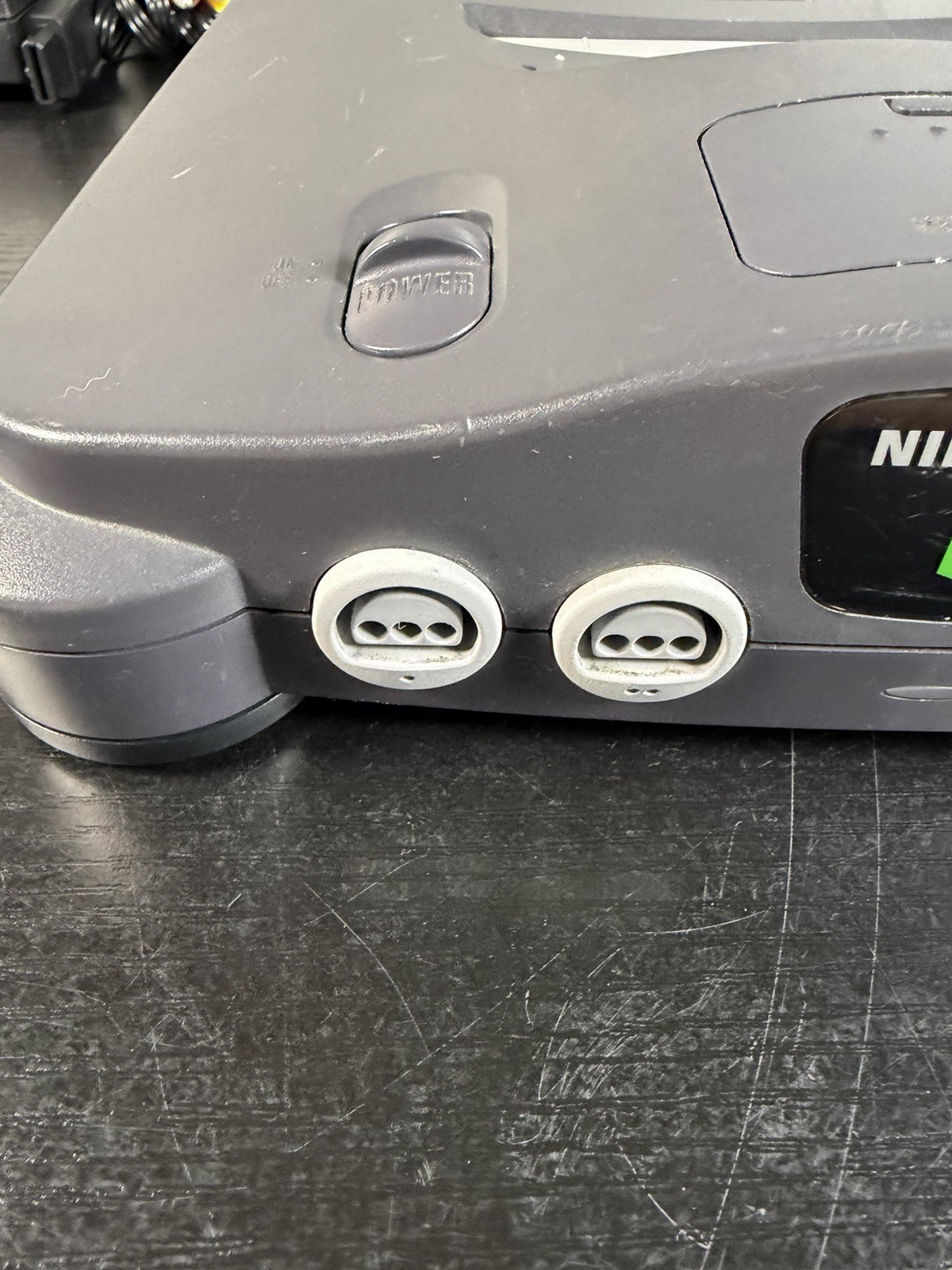 Nintendo 64 N64 Console Power Pack AV Cable And Green Controller Tested