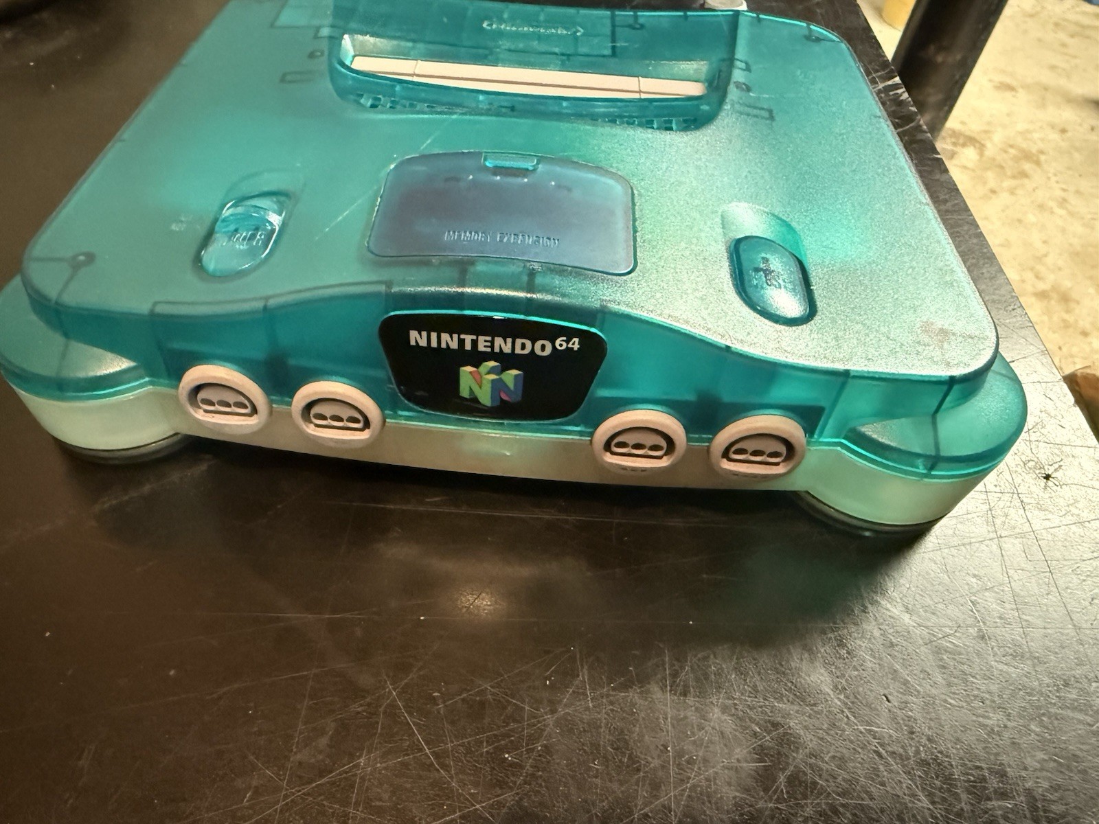 Nintendo 64 Clear Blue Ice Blue Console Only Tested Working Region Free!!!