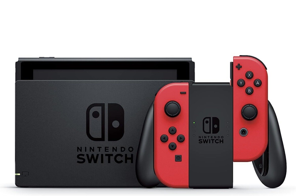Nintendo Switch HAC-001(-01) Mario Choose One Bundle 32GB Console – Black/Red