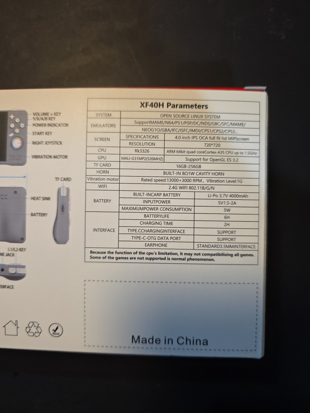 XF40H Handheld Game Console, Retro Gaming Console Preloaded Classic Games!! USA