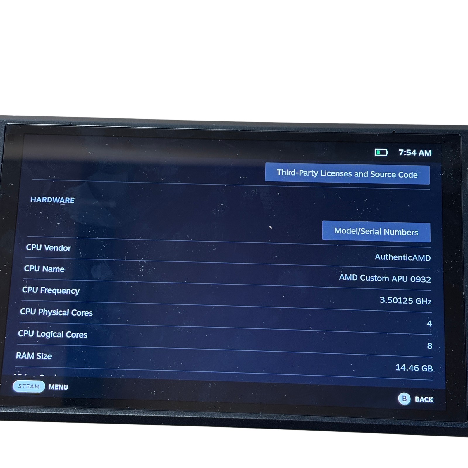 Valve Steam Deck OLED 1030 AMD APU 2.4GHz 16GB RAM 512GB SSD 7.4″ Windows 11