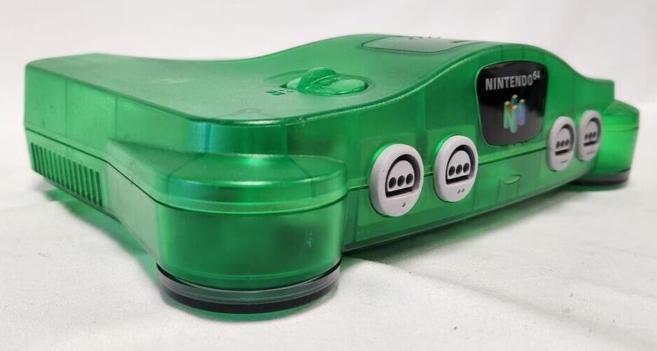 Vintage N64 Funtastic Jungle Translucent GREEN Nintendo-64 Gaming Console System