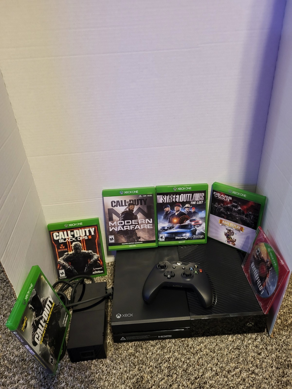 Microsoft Xbox One x 1TB 1540 Console Bundle with Controller, Cords & 6 Games