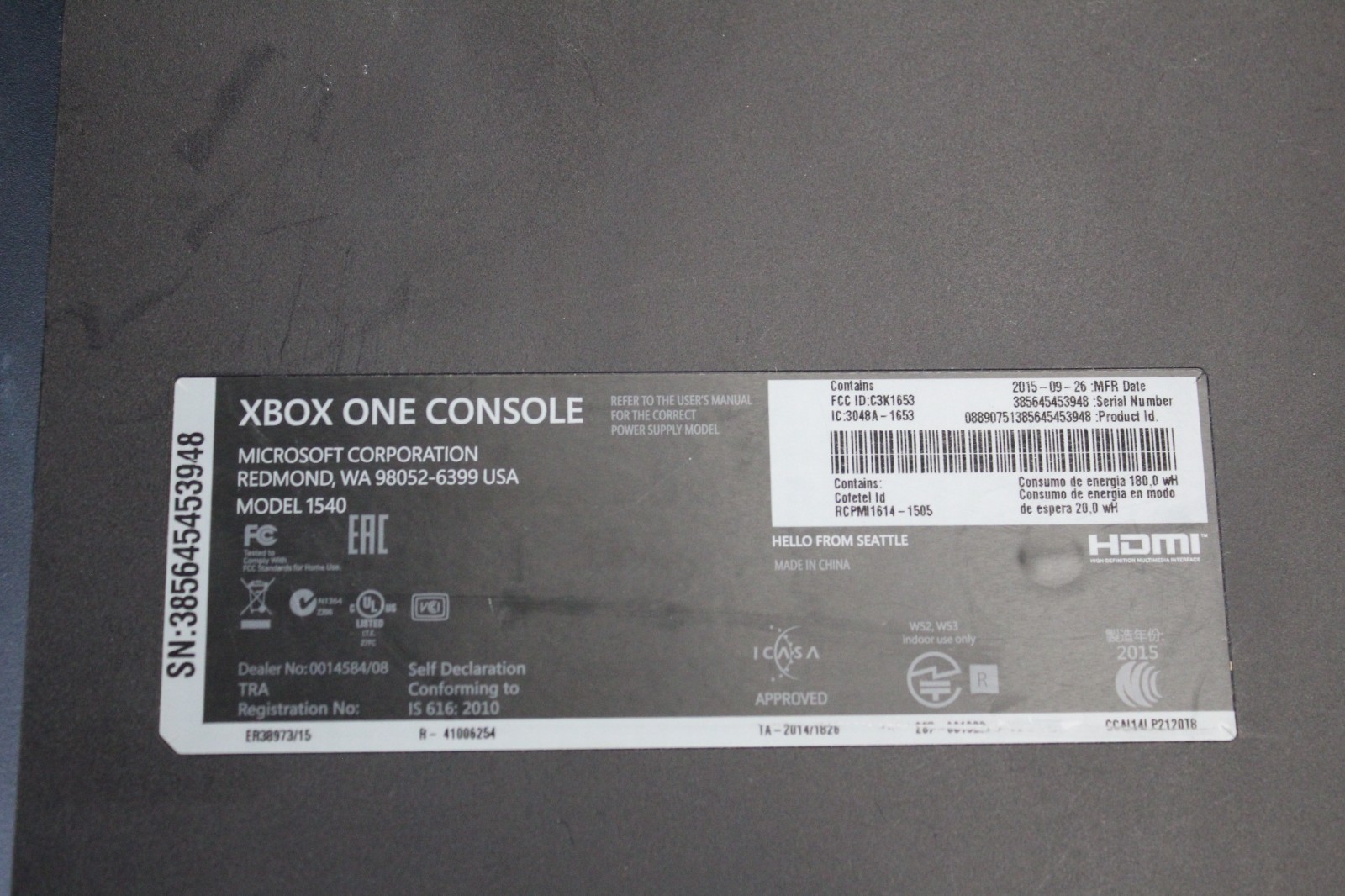 Microsoft Xbox One 500GB Console Original – Black with White Wiress Controller