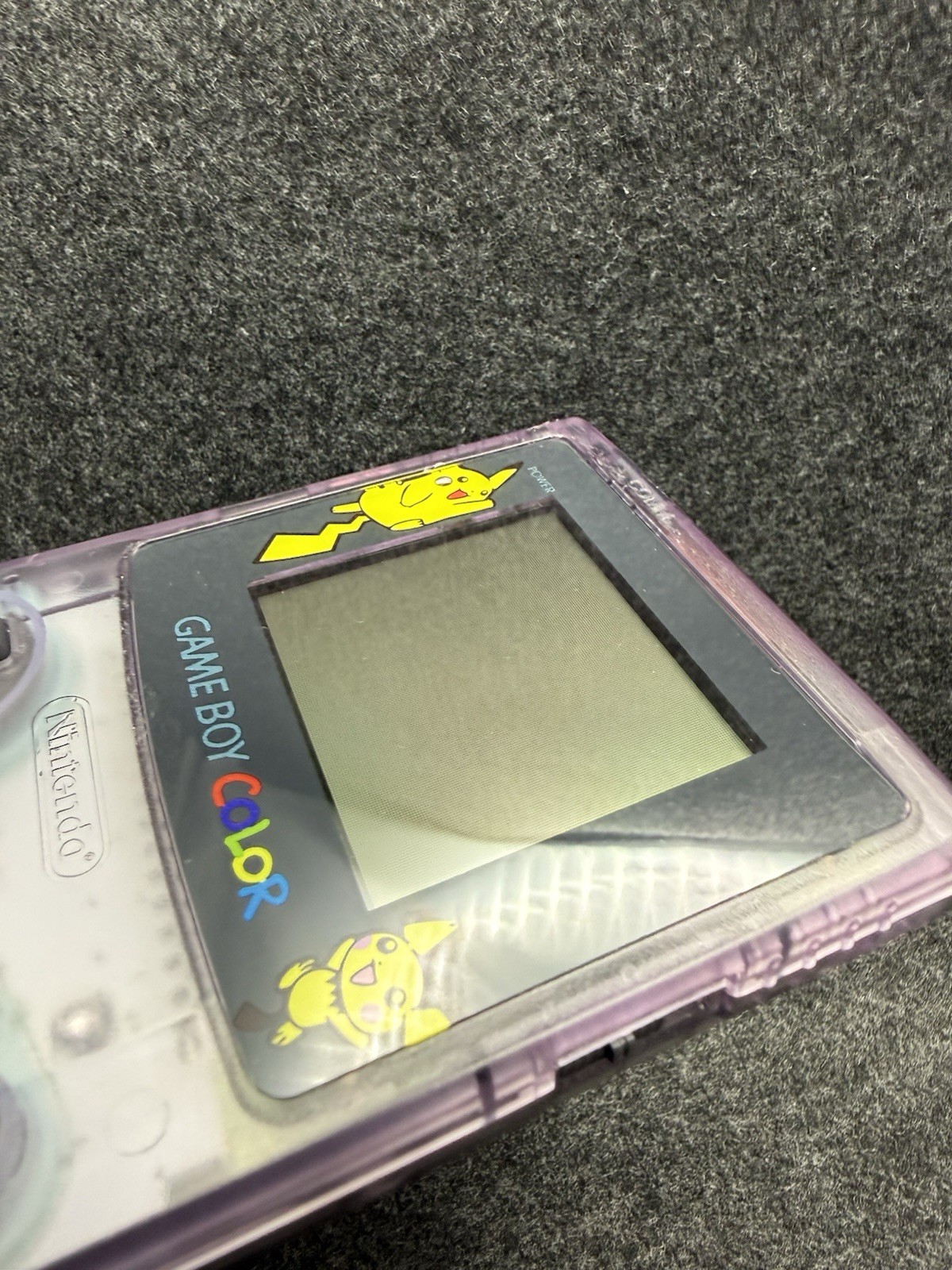 Nintendo Game Boy Color Atomic Purple CGB-001 Pokemon Lens & TESTED