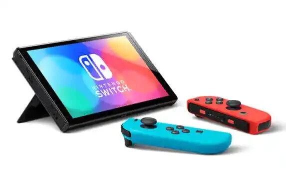Open Box Nintendo Switch – OLED Model w/ Neon Red & Neon Blue Joy-Con