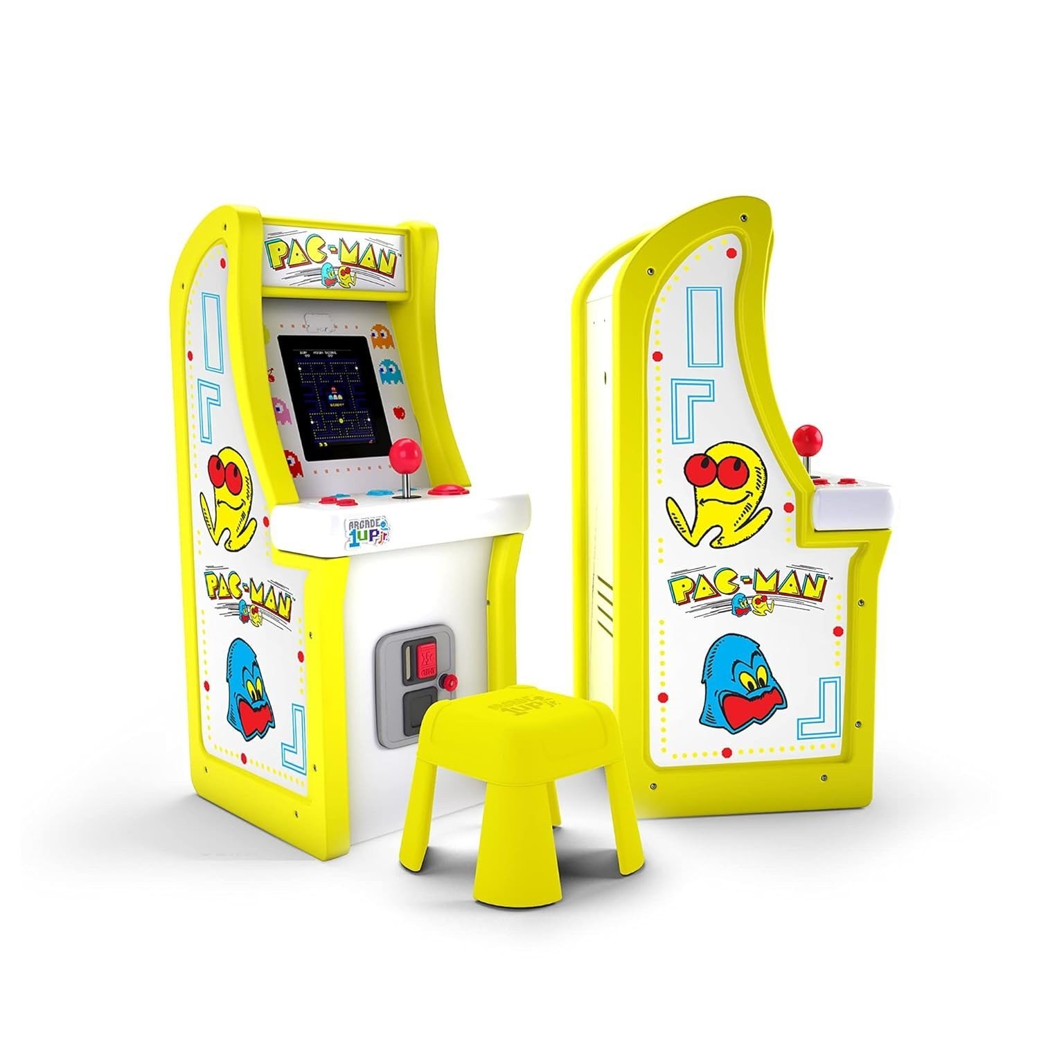 Arcade1Up Jr. Pac-Man Kids Arcade Cabinet with Stool and 3 Games 1y Warranty