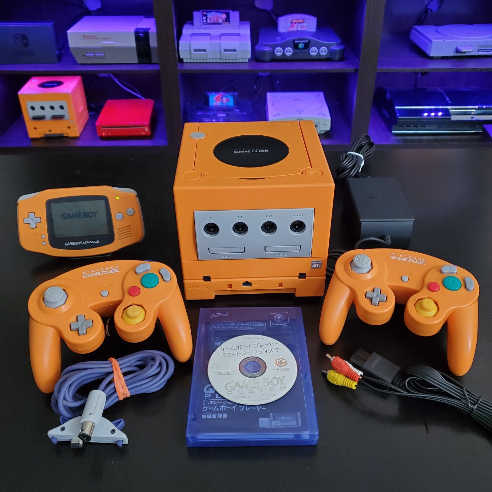 Nintendo Spice Orange Gamecube, Region Switch, Gameboy Player and Gameboy