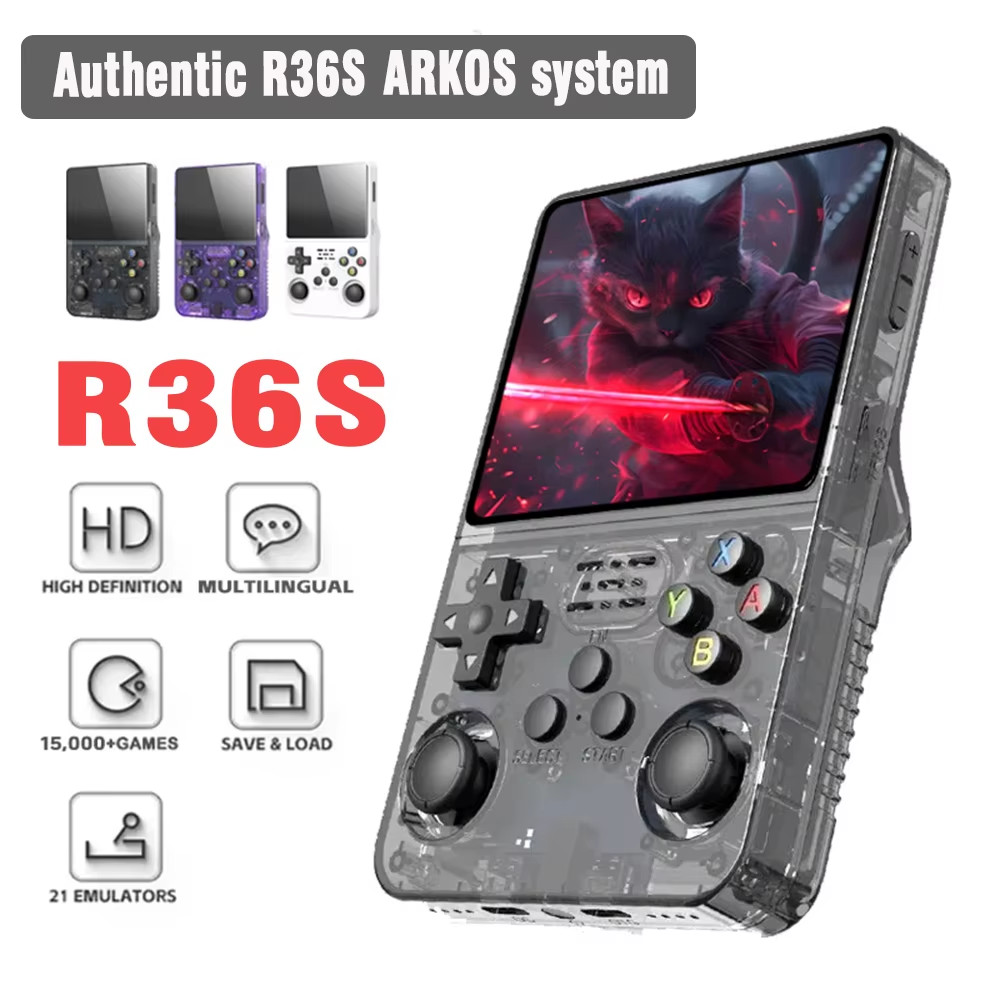 ARKOS R36S Retro Handheld Game Console Linux System 3.5-Inch IPS Screen Video Pl
