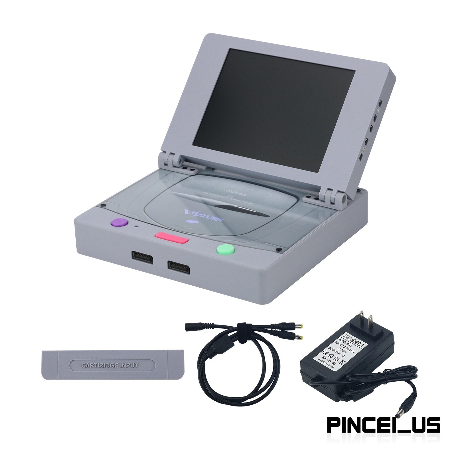 Saturn Game Console with 8″ 4:3 LCD Screen & Hifi Stereo Speakers for SS Games