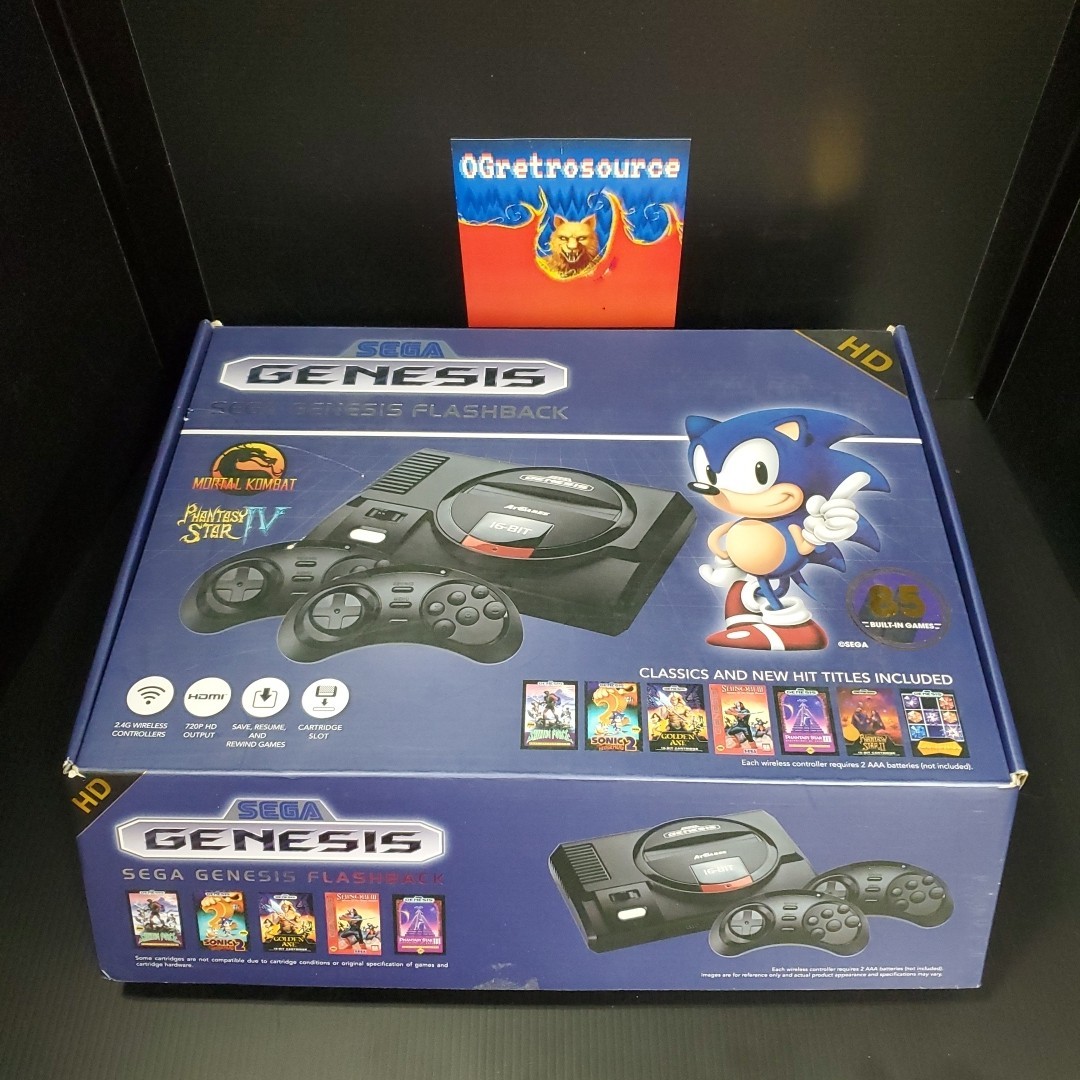 Sega Genesis Flashback 2 In Box, Controllers & 85 Built-in Games TESTED Working