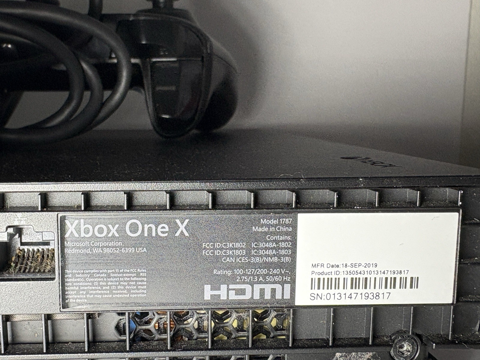 Xbox One X 1TB Project Scorpio Limited Edition-Black (1787) Tested,Genericremote