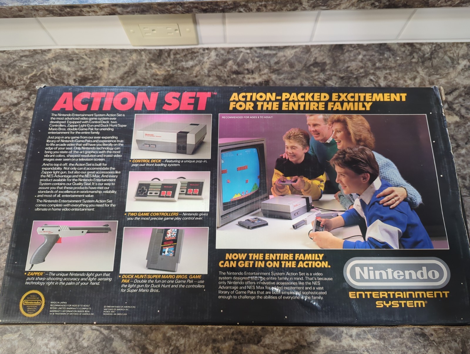 VERY CLEAN Nintendo NES Action Set Console – Complete In Box – Tested