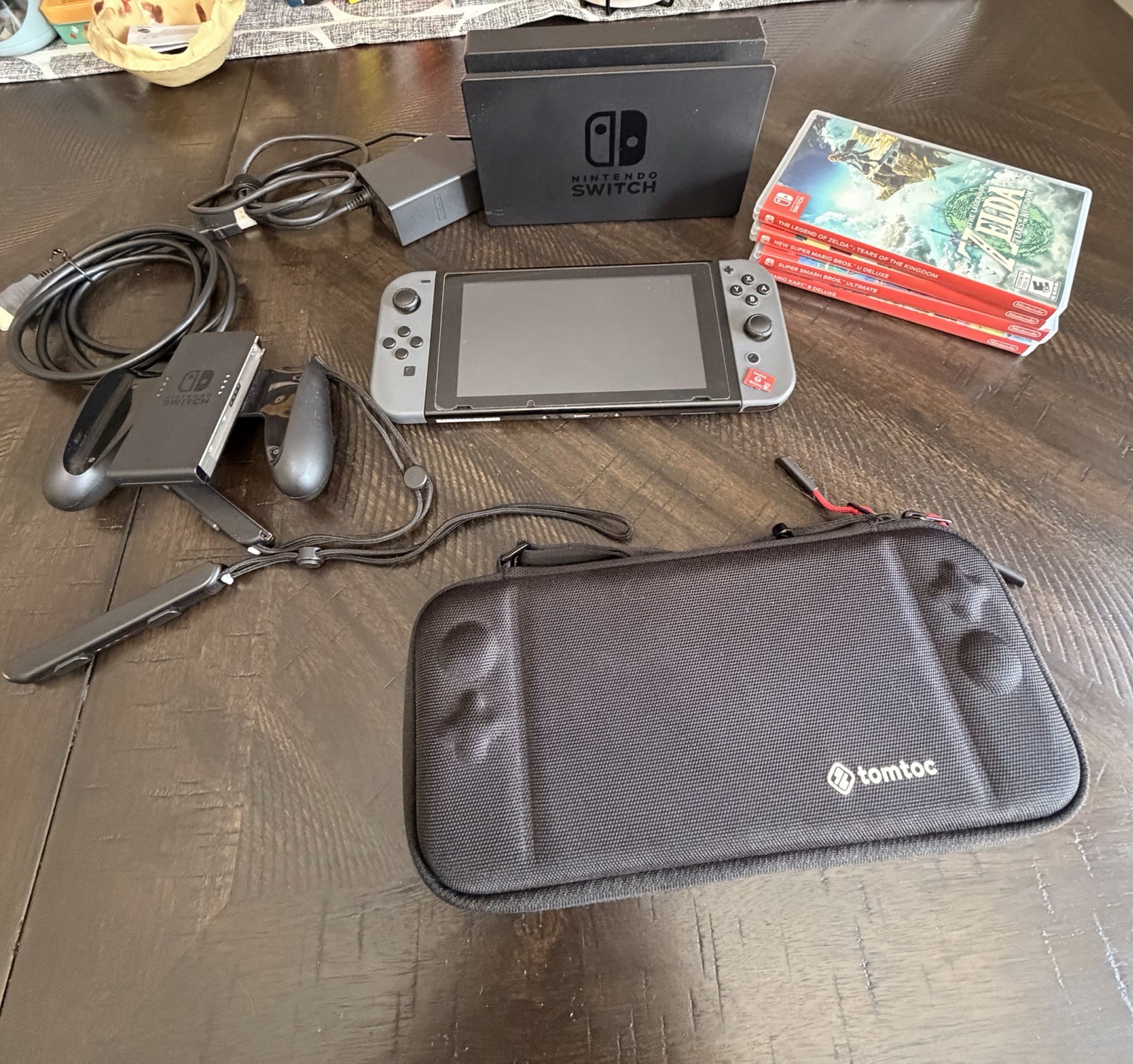 Nintendo Switch Bundle: Dock, AC, HDMI, tomtoc Case , 4 Games + 128 GB SD card