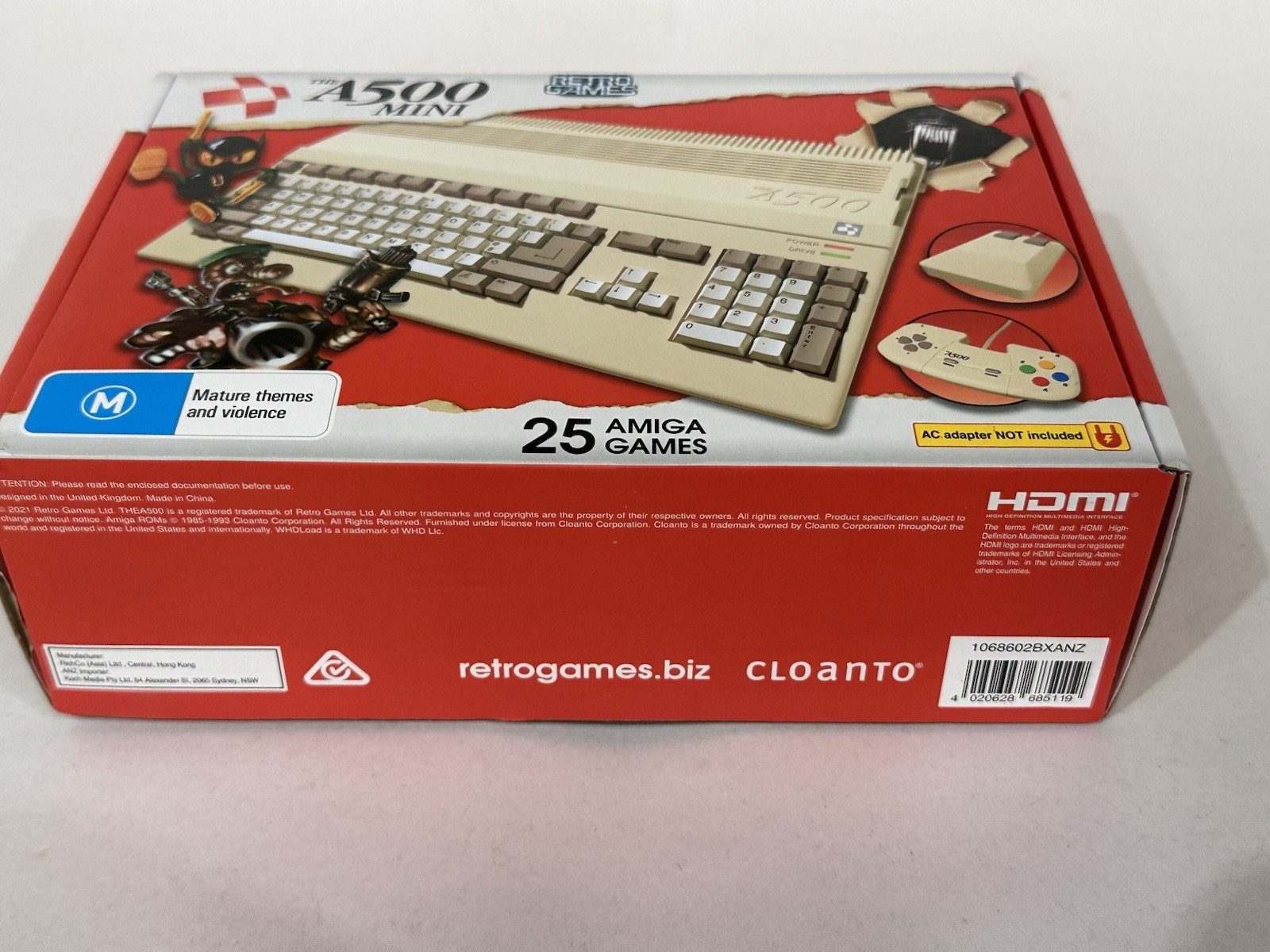 AMIGA A500 MINI CONSOLE COMPLETE NIB COMODORE PRE LOADED GAMES USB HDMI