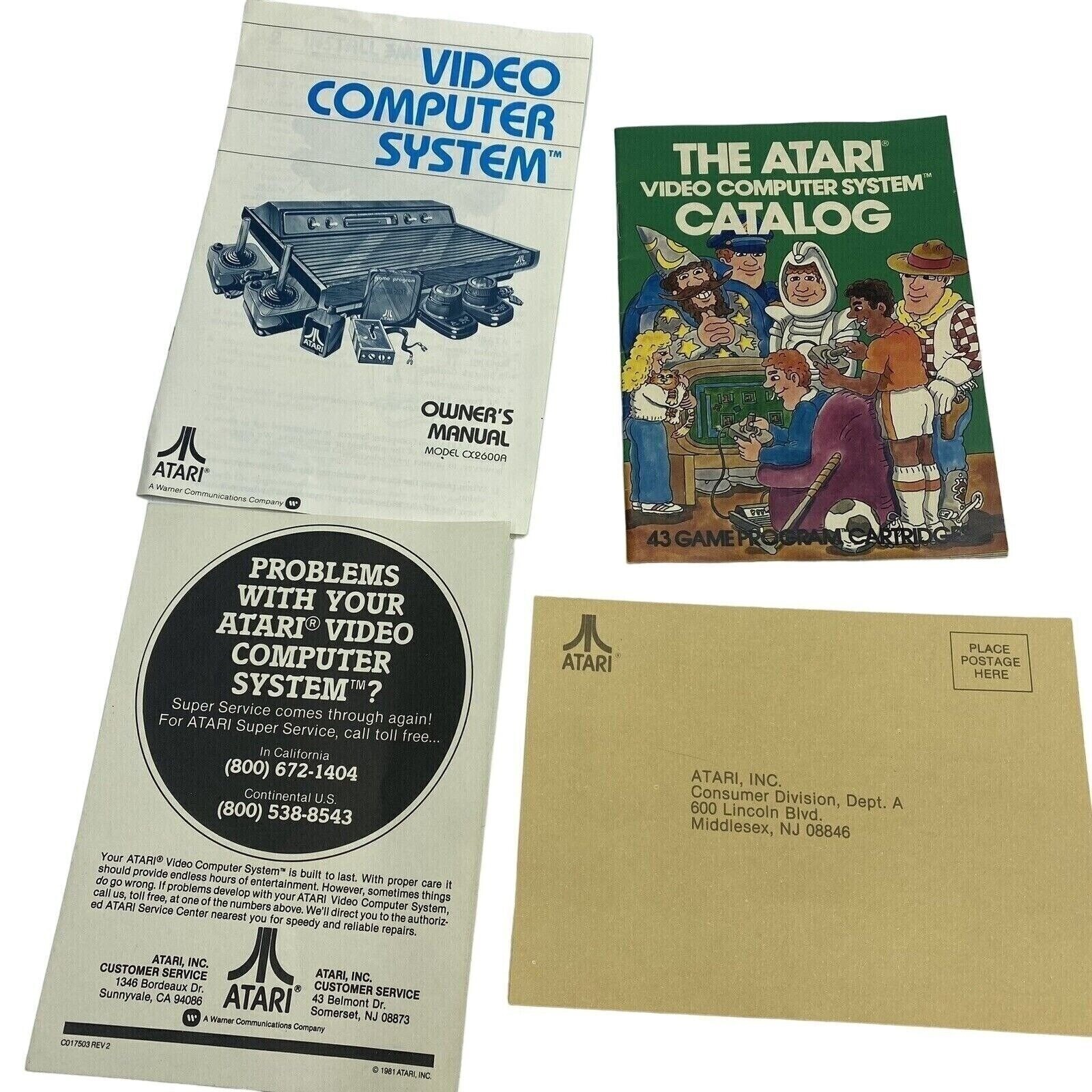 ATARI 2600 Video Game Sears Video Arcade System w/ 4 Switch In Box + Manual.
