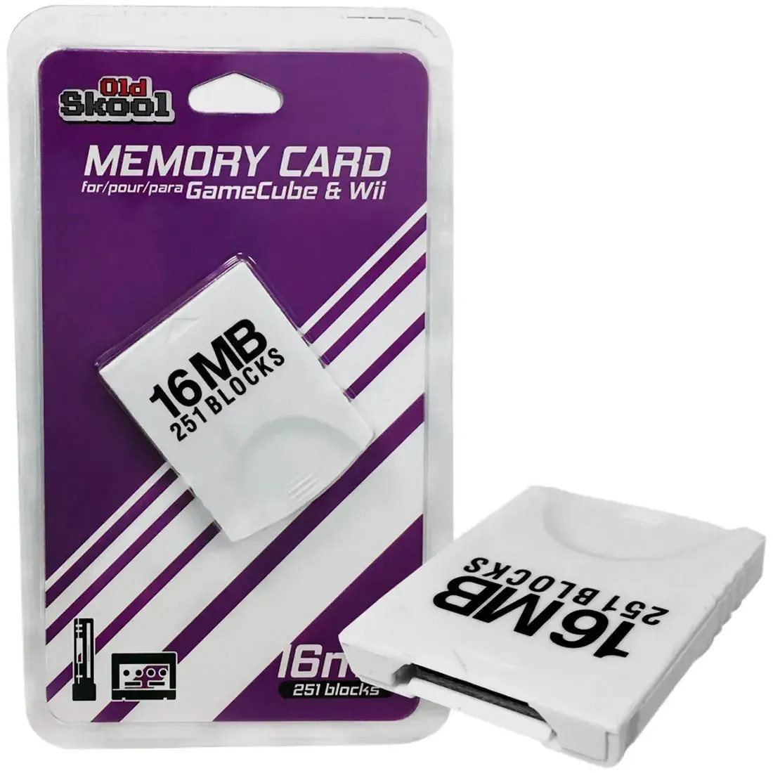 Nintendo Gamecube & Wii – White Memory Card (16MB, 251 Blocks) – Old Skool