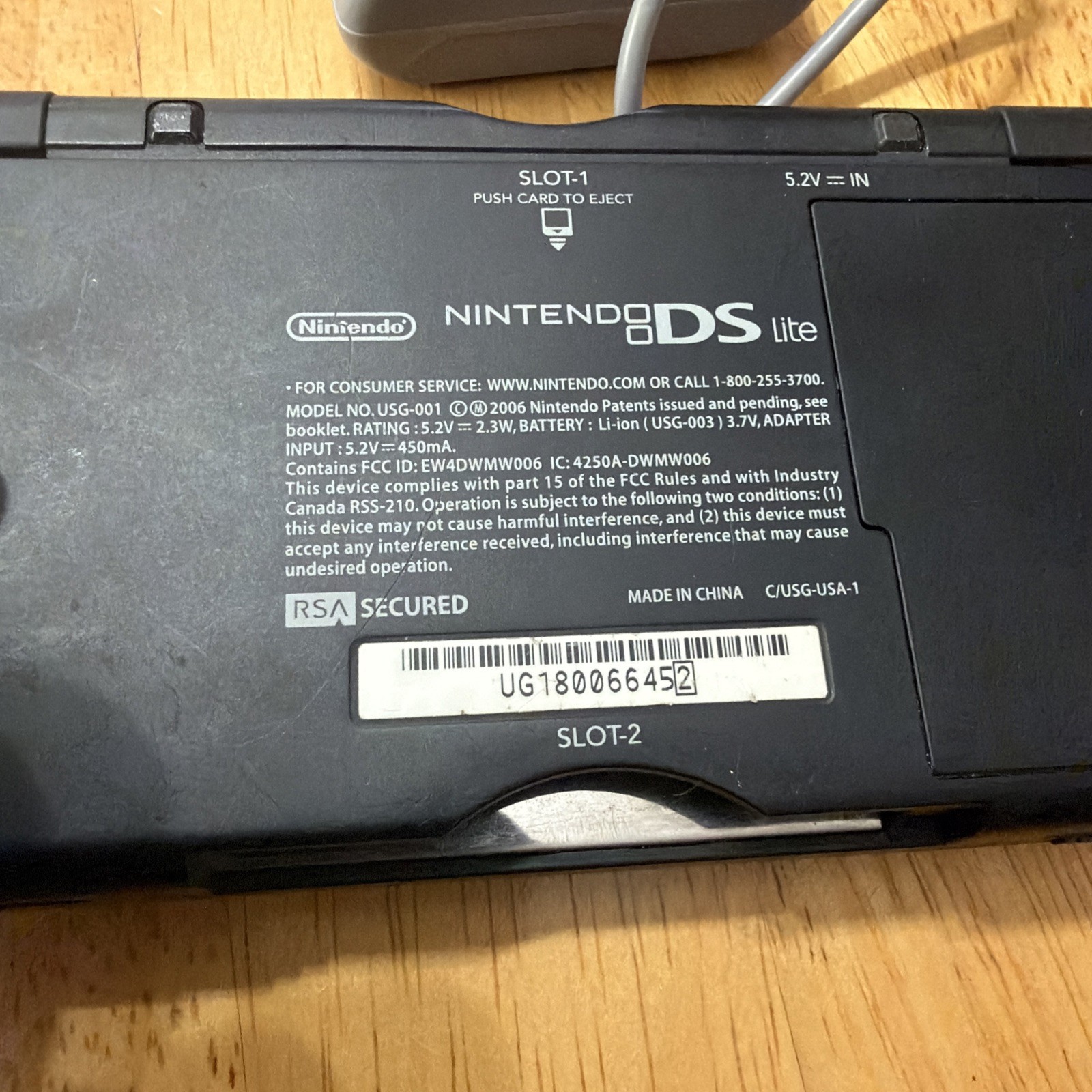 Nintendo DS Lite Cobalt Blue Black Handheld System With Charger & Stylus