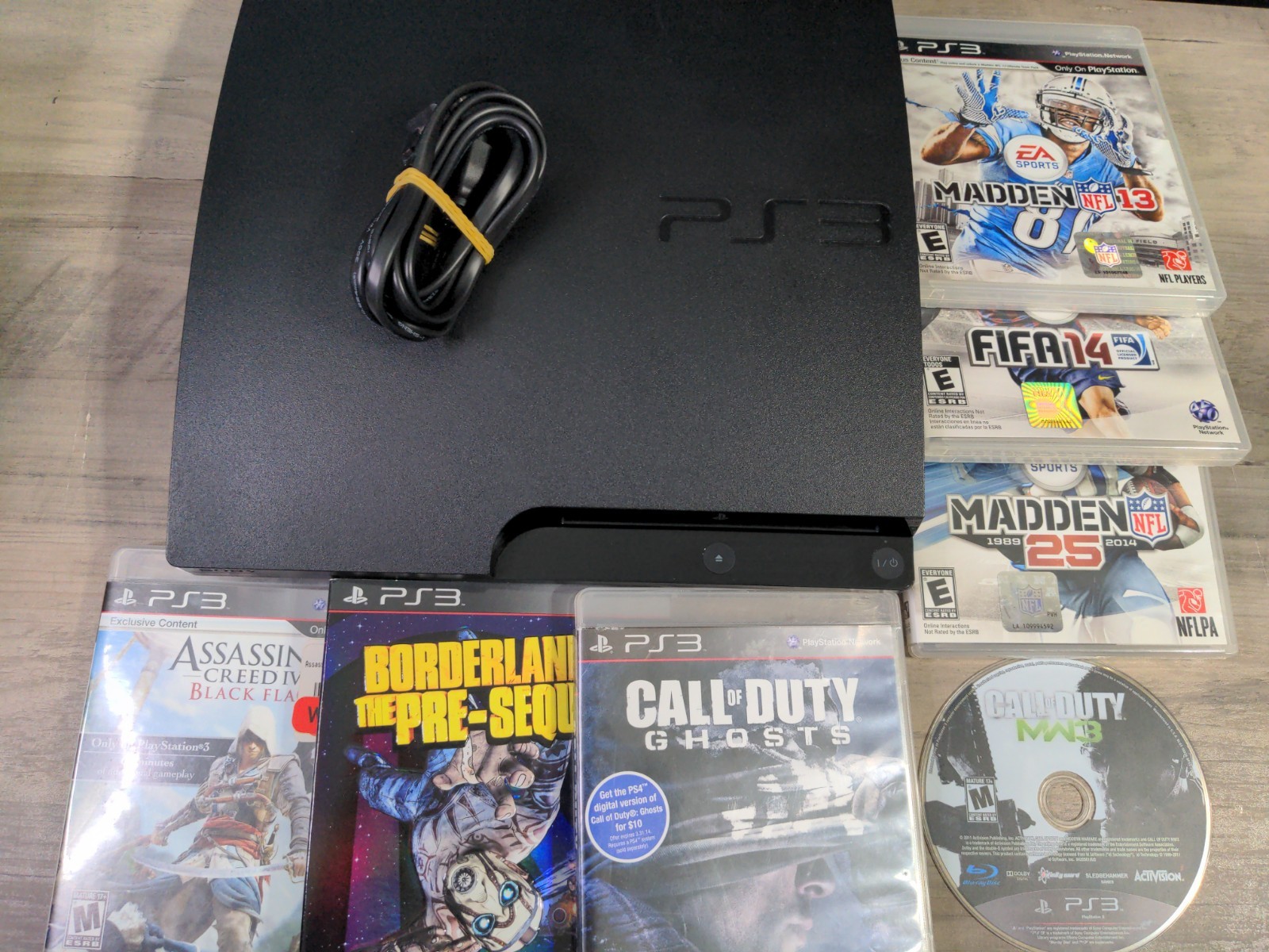Sony PlayStation 3 Slim 160GB Console Bundle w/ Power Cord + Games