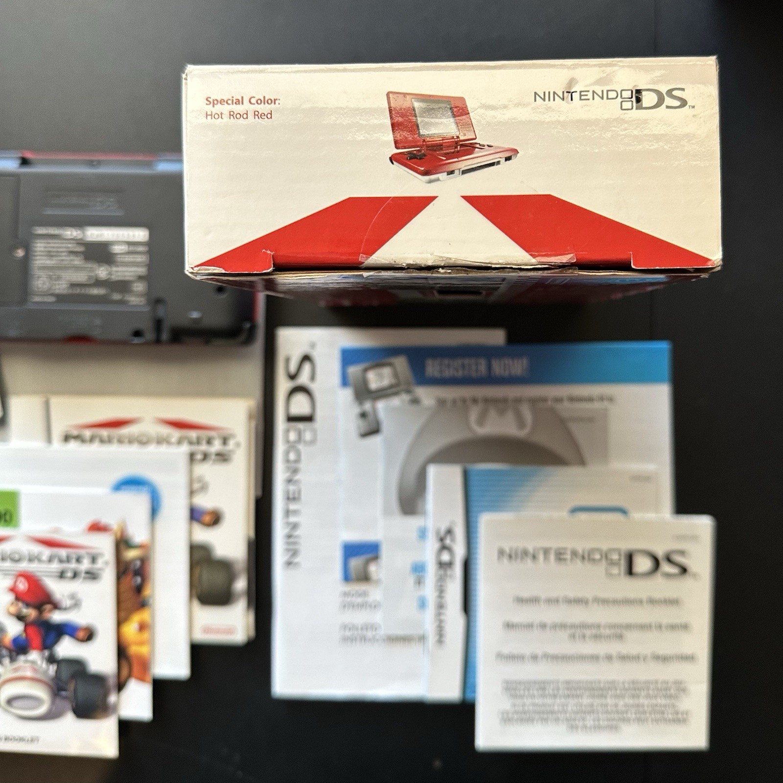 Nintendo DS Mario Kart Bundle Pack Hot Rod Red In Box Handheld Console System